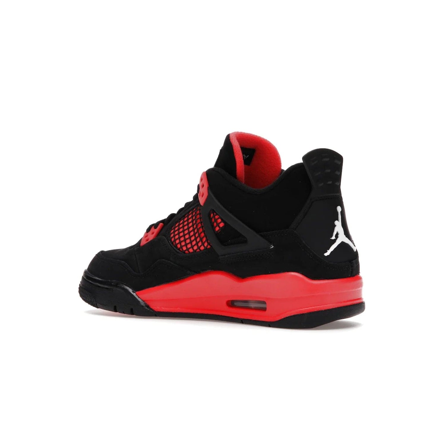 Jordan 4 Retro Red Thunder (GS) - Image 23 - Only at www.BallersClubKickz.com - The Air Jordan 4 Retro Red Thunder GS features a stylish black and crimson upper with a Jumpman logo. Athletic midsole with Air bubbles for cushioning and black rubber outsole with iconic motif complete this classic sneaker.