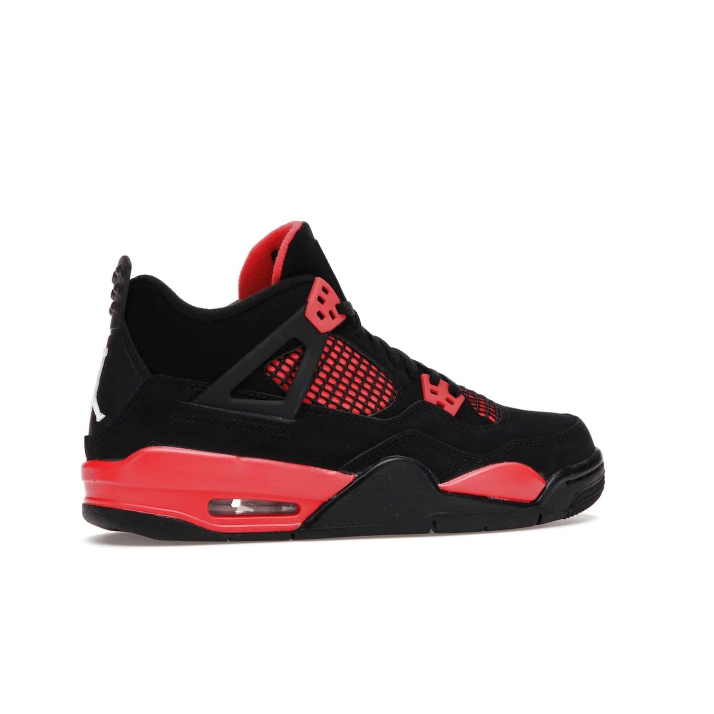 Jordan 4 Retro Red Thunder (GS) - Image 35 - Only at www.BallersClubKickz.com - The Air Jordan 4 Retro Red Thunder GS features a stylish black and crimson upper with a Jumpman logo. Athletic midsole with Air bubbles for cushioning and black rubber outsole with iconic motif complete this classic sneaker.