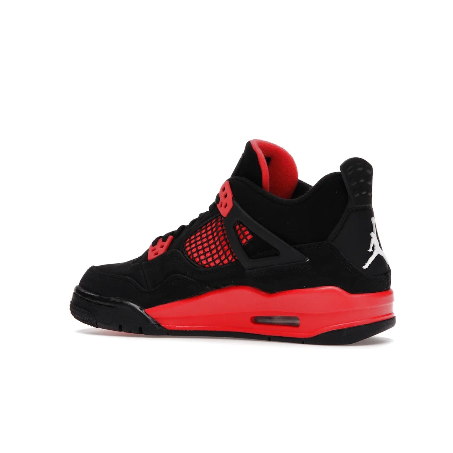 Jordan 4 Retro Red Thunder (GS) - Image 22 - Only at www.BallersClubKickz.com - The Air Jordan 4 Retro Red Thunder GS features a stylish black and crimson upper with a Jumpman logo. Athletic midsole with Air bubbles for cushioning and black rubber outsole with iconic motif complete this classic sneaker.