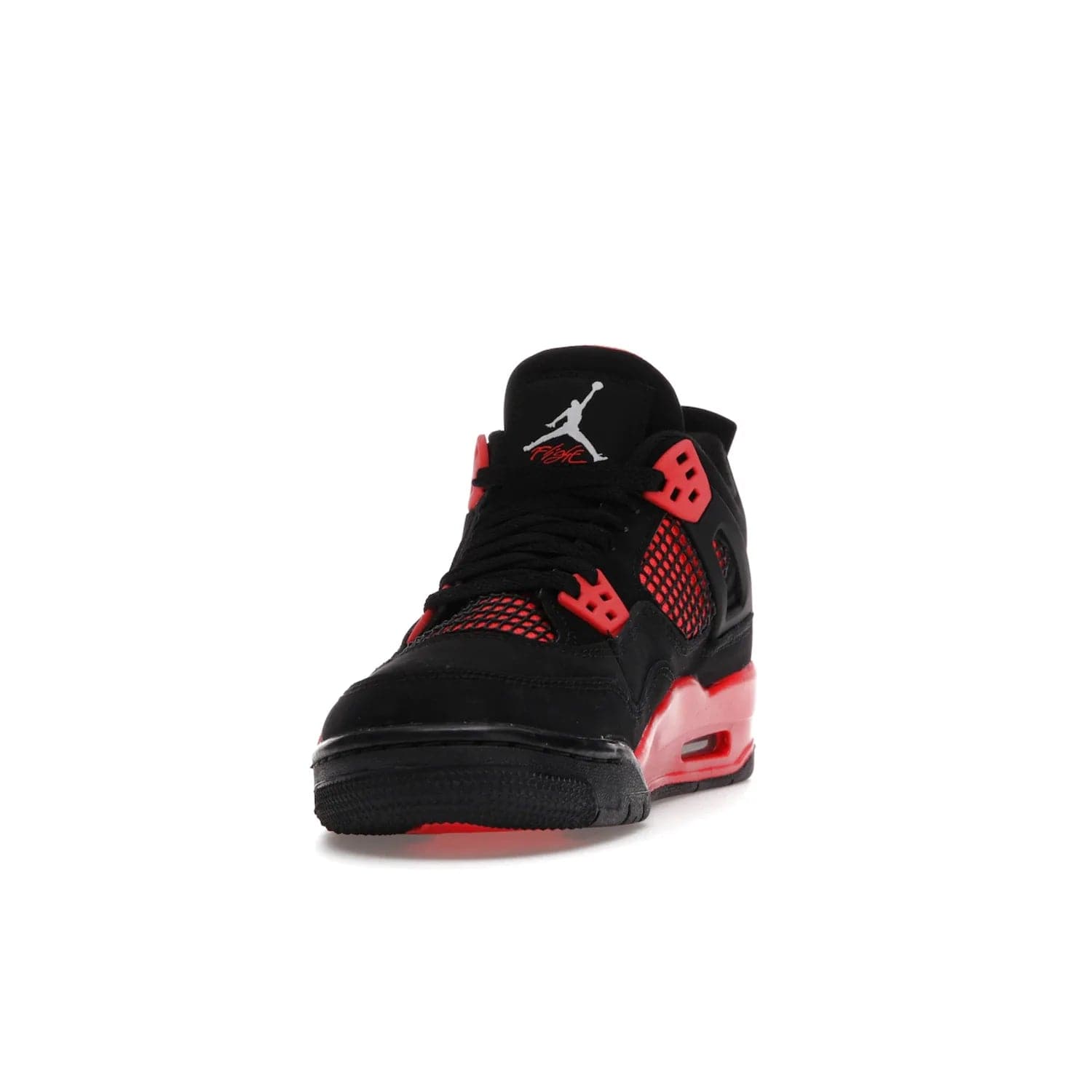 Jordan 4 Retro Red Thunder (GS) - Image 12 - Only at www.BallersClubKickz.com - The Air Jordan 4 Retro Red Thunder GS features a stylish black and crimson upper with a Jumpman logo. Athletic midsole with Air bubbles for cushioning and black rubber outsole with iconic motif complete this classic sneaker.
