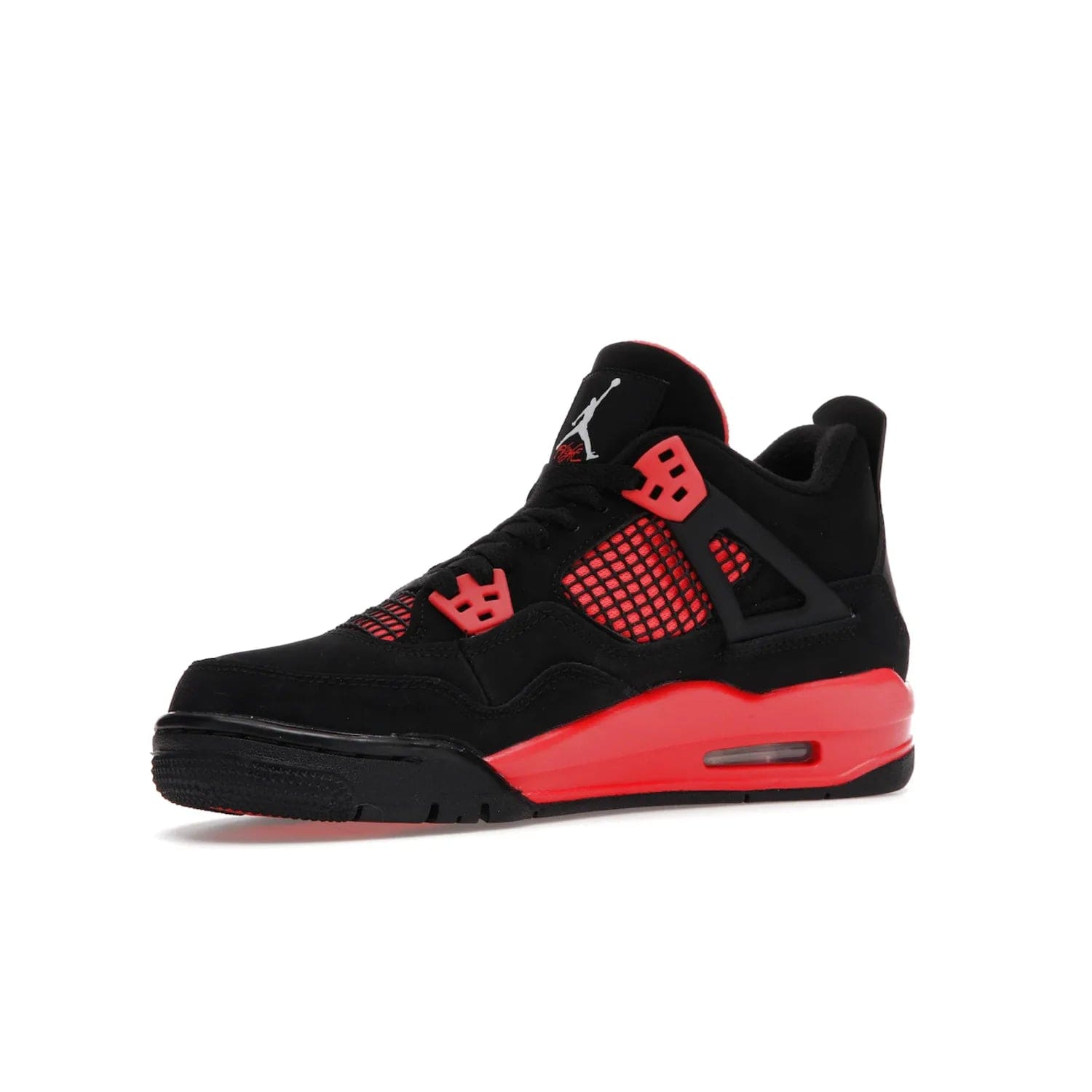 Jordan 4 Retro Red Thunder (GS) - Image 16 - Only at www.BallersClubKickz.com - The Air Jordan 4 Retro Red Thunder GS features a stylish black and crimson upper with a Jumpman logo. Athletic midsole with Air bubbles for cushioning and black rubber outsole with iconic motif complete this classic sneaker.