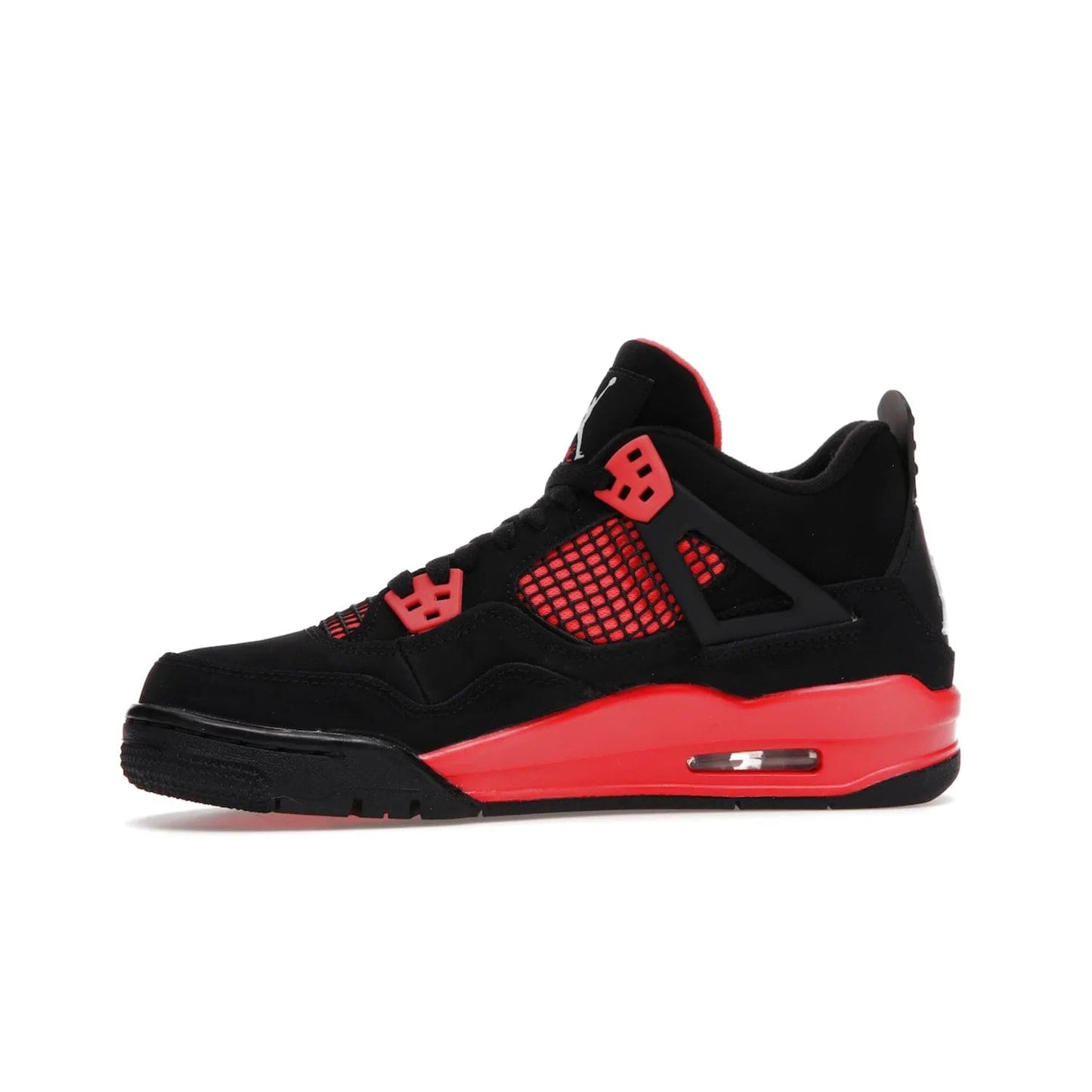 Jordan 4 Retro Red Thunder (GS) - Image 18 - Only at www.BallersClubKickz.com - The Air Jordan 4 Retro Red Thunder GS features a stylish black and crimson upper with a Jumpman logo. Athletic midsole with Air bubbles for cushioning and black rubber outsole with iconic motif complete this classic sneaker.