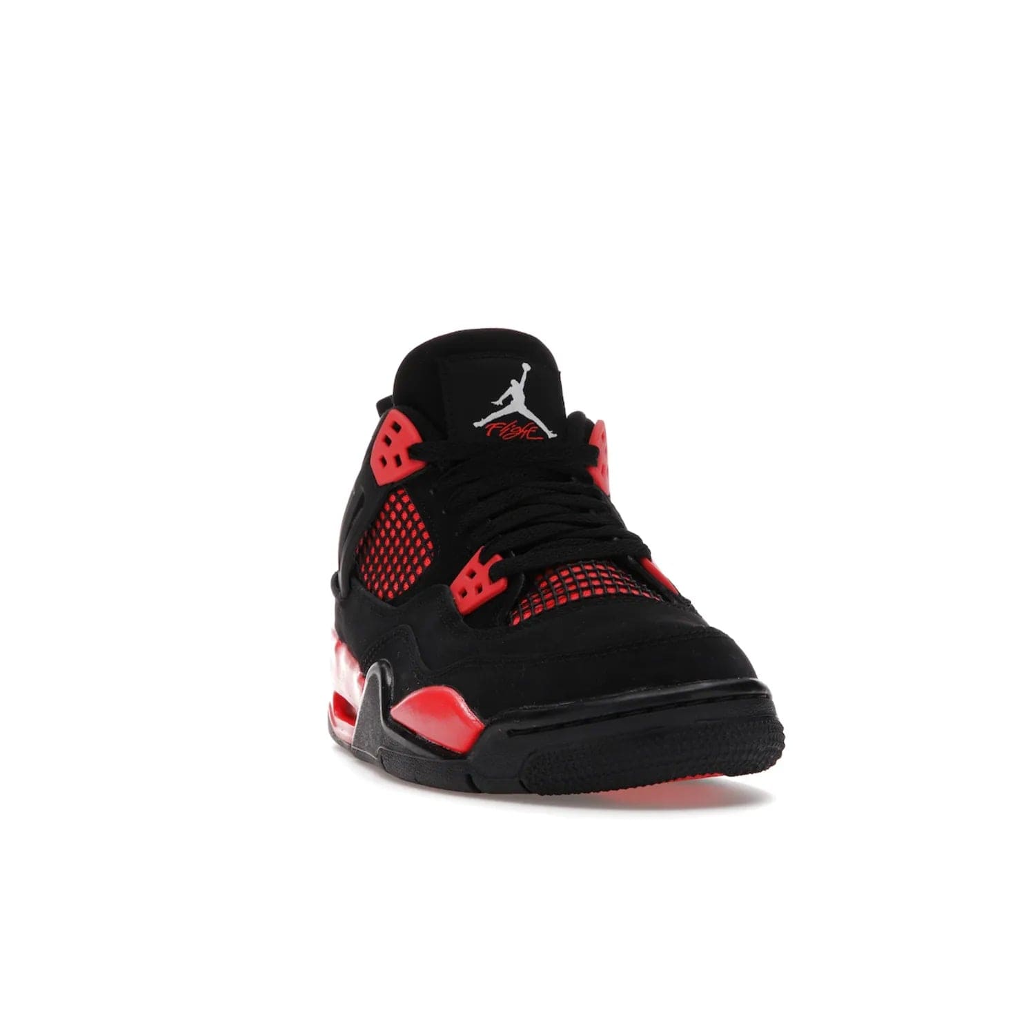 Jordan 4 Retro Red Thunder (GS) - Image 8 - Only at www.BallersClubKickz.com - The Air Jordan 4 Retro Red Thunder GS features a stylish black and crimson upper with a Jumpman logo. Athletic midsole with Air bubbles for cushioning and black rubber outsole with iconic motif complete this classic sneaker.