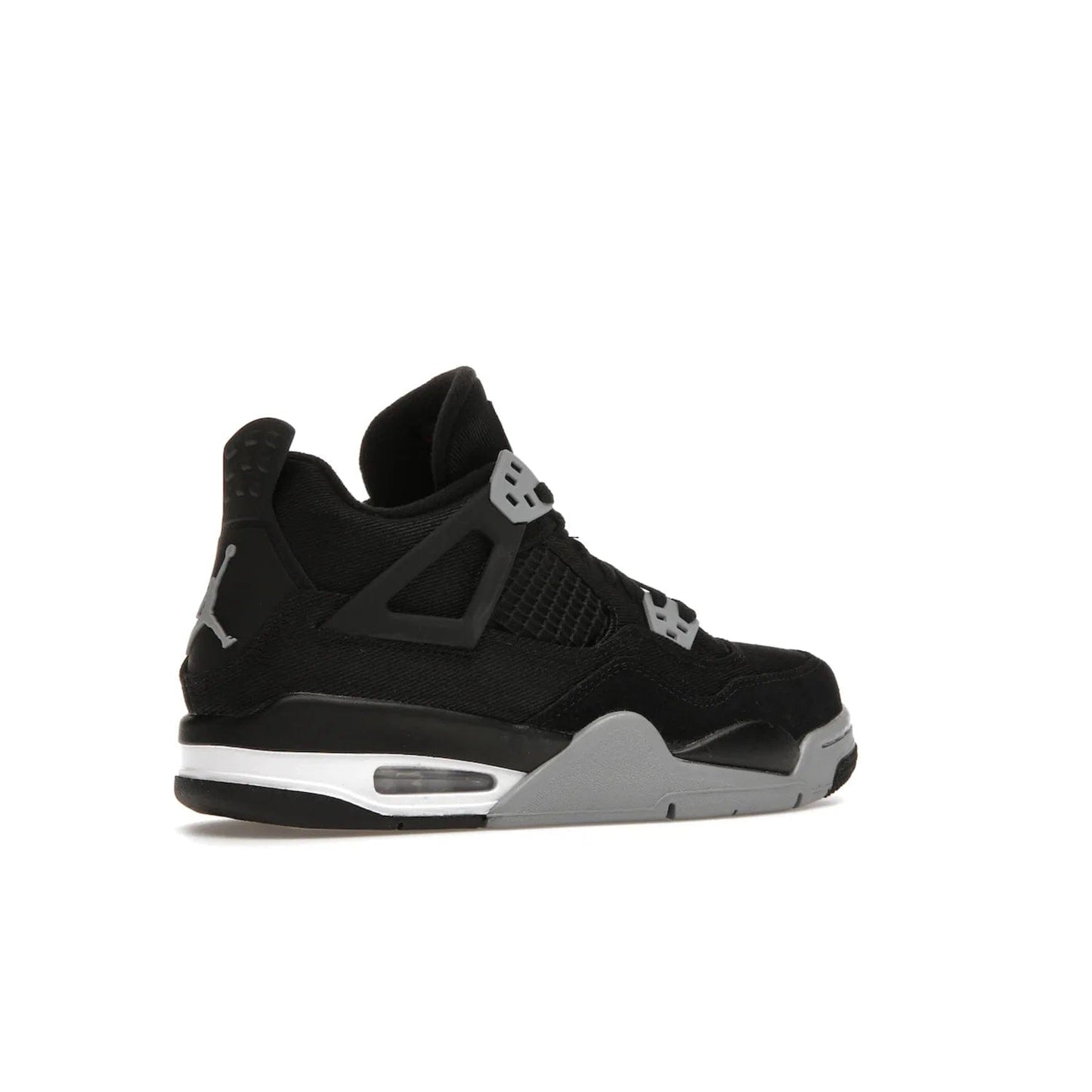 Jordan 4 Retro Black Canvas (GS) - Image 34 - Only at www.BallersClubKickz.com - Premium Air Jordan 4 Retro Black Canvas in grade-schooler's catalog. Featuring black suede canvas upper, grey molding, accents in red, white midsole, woven Jumpman tag, & visible AIR cushioning. Releasing Oct. 1, 2022.