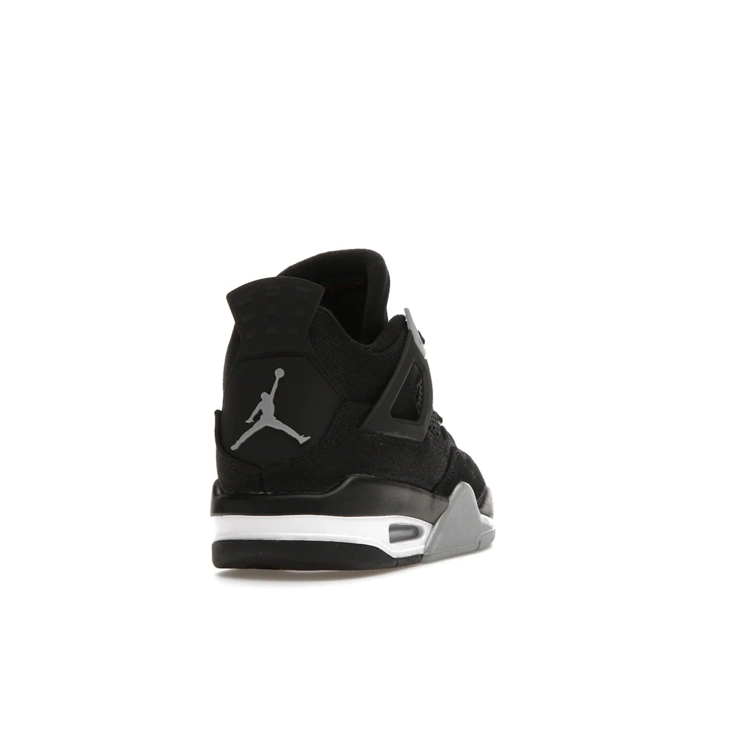 Jordan 4 Retro Black Canvas (GS) - Image 30 - Only at www.BallersClubKickz.com - Premium Air Jordan 4 Retro Black Canvas in grade-schooler's catalog. Featuring black suede canvas upper, grey molding, accents in red, white midsole, woven Jumpman tag, & visible AIR cushioning. Releasing Oct. 1, 2022.