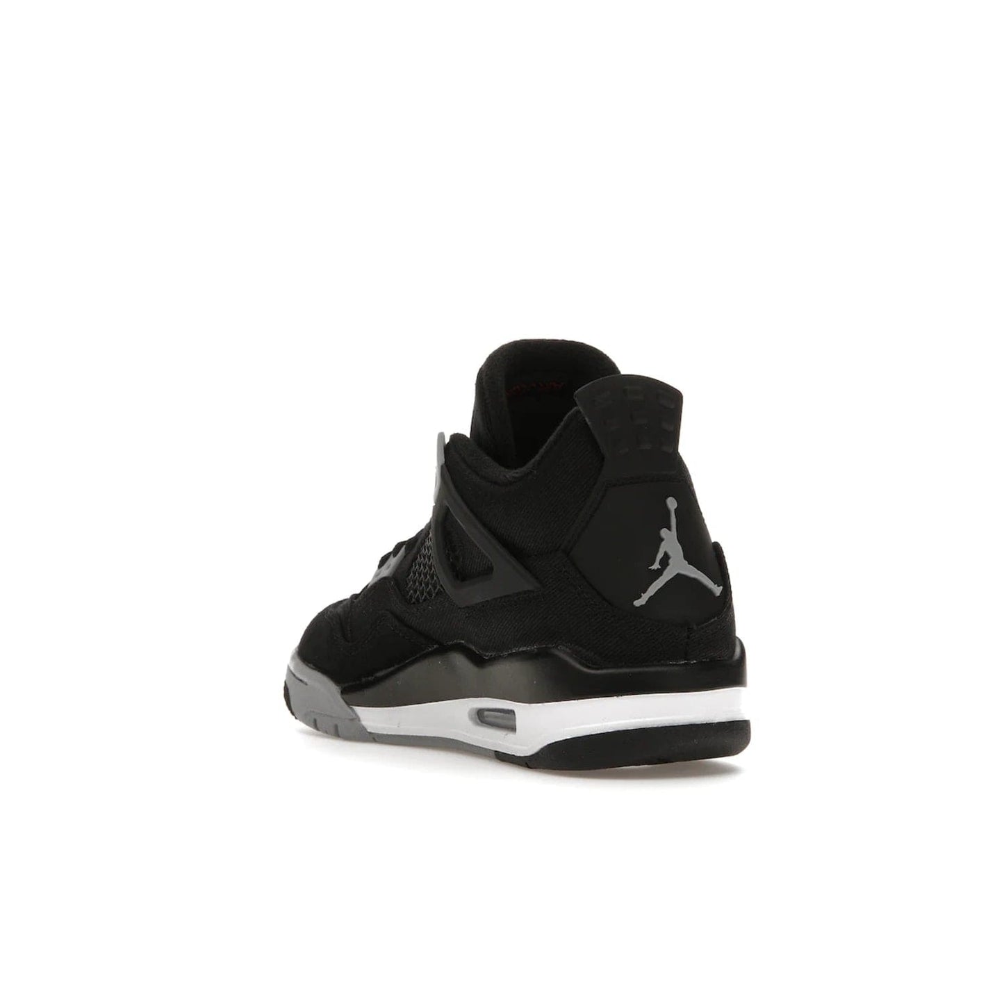 Jordan 4 Retro Black Canvas (GS) - Image 25 - Only at www.BallersClubKickz.com - Premium Air Jordan 4 Retro Black Canvas in grade-schooler's catalog. Featuring black suede canvas upper, grey molding, accents in red, white midsole, woven Jumpman tag, & visible AIR cushioning. Releasing Oct. 1, 2022.