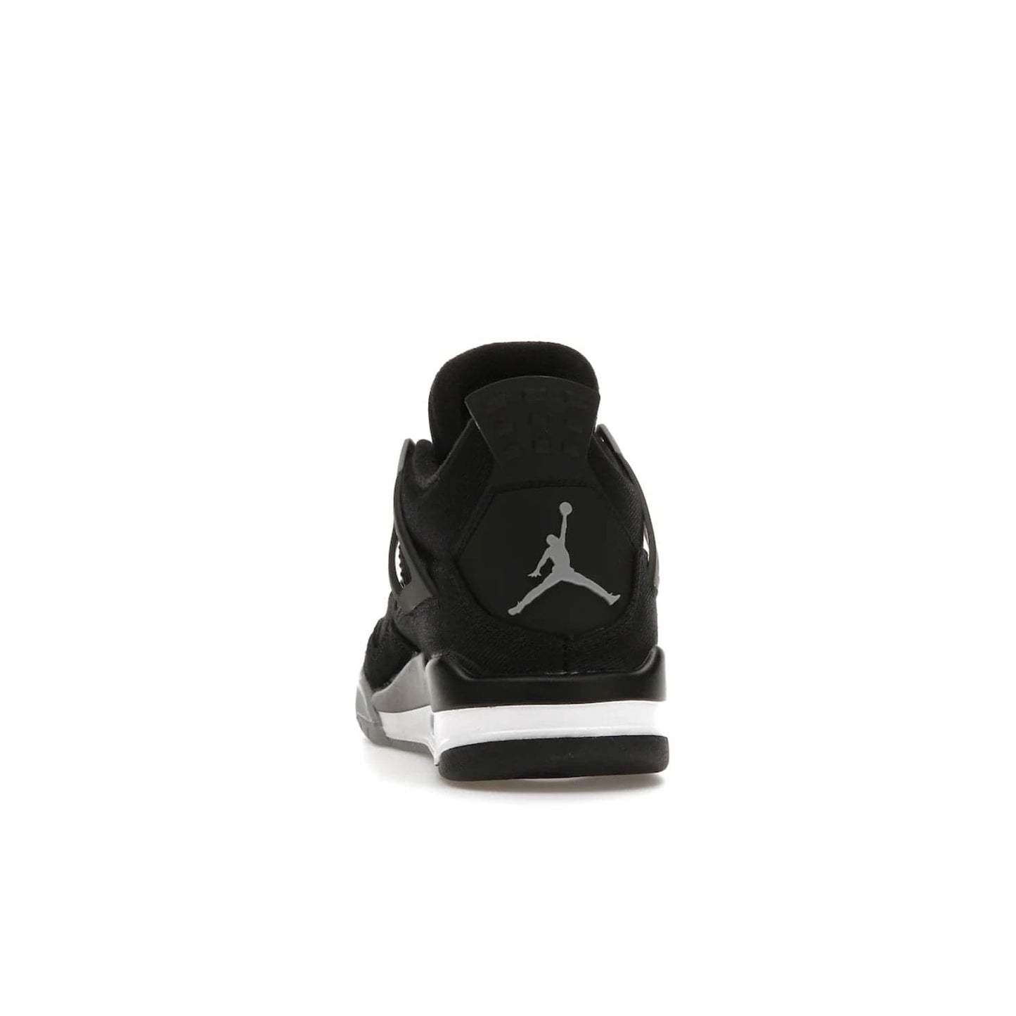 Jordan 4 Retro Black Canvas (GS) - Image 27 - Only at www.BallersClubKickz.com - Premium Air Jordan 4 Retro Black Canvas in grade-schooler's catalog. Featuring black suede canvas upper, grey molding, accents in red, white midsole, woven Jumpman tag, & visible AIR cushioning. Releasing Oct. 1, 2022.