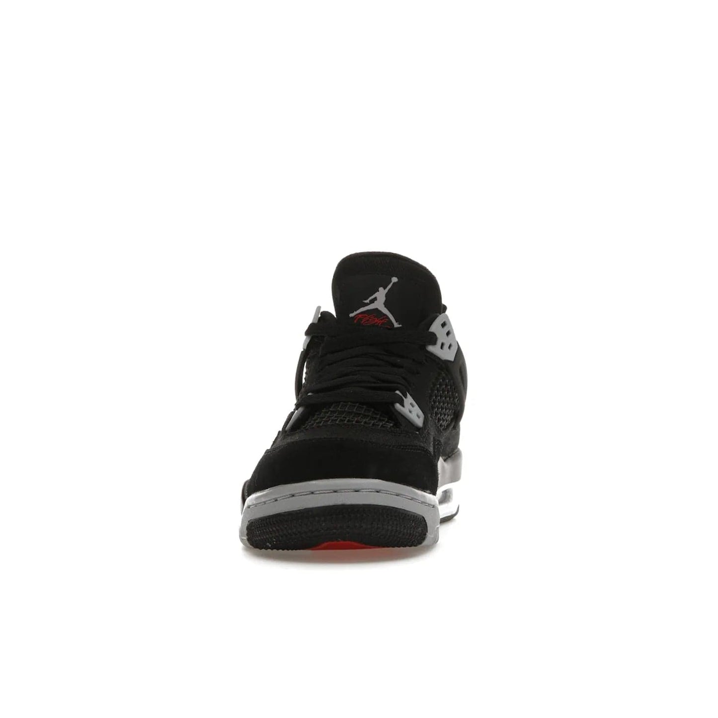 Jordan 4 Retro Black Canvas (GS) - Image 11 - Only at www.BallersClubKickz.com - Premium Air Jordan 4 Retro Black Canvas in grade-schooler's catalog. Featuring black suede canvas upper, grey molding, accents in red, white midsole, woven Jumpman tag, & visible AIR cushioning. Releasing Oct. 1, 2022.