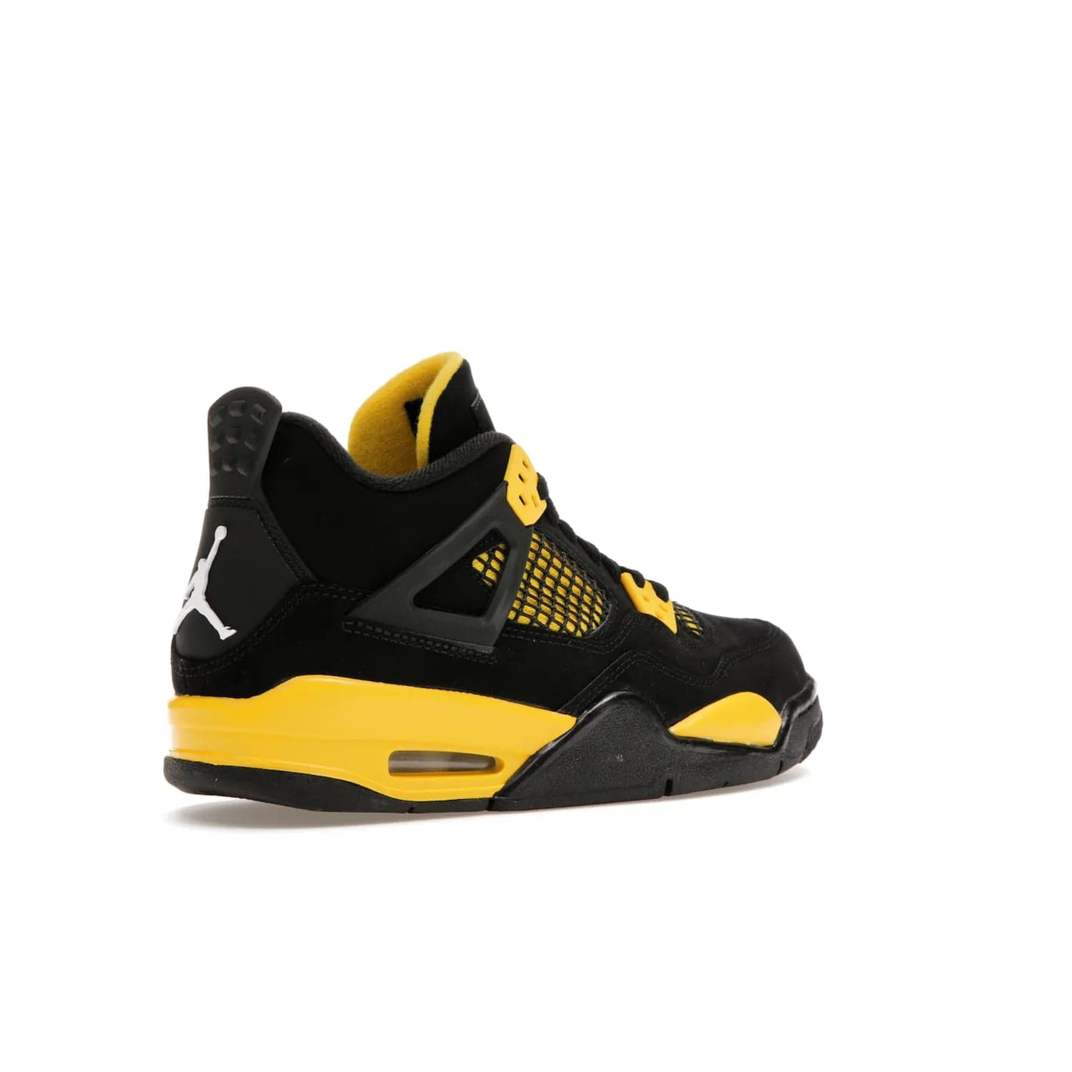 Jordan 4 Retro Thunder (2023) (GS) - Image 33 - Only at www.BallersClubKickz.com - Introducing the iconic Jordan 4 Retro Thunder from the 2023 collection! Sleek black and Tour Yellow detailing. Signature Jordan tongue tab. Mesmerizing design for sneaker collectors. Get yours now!