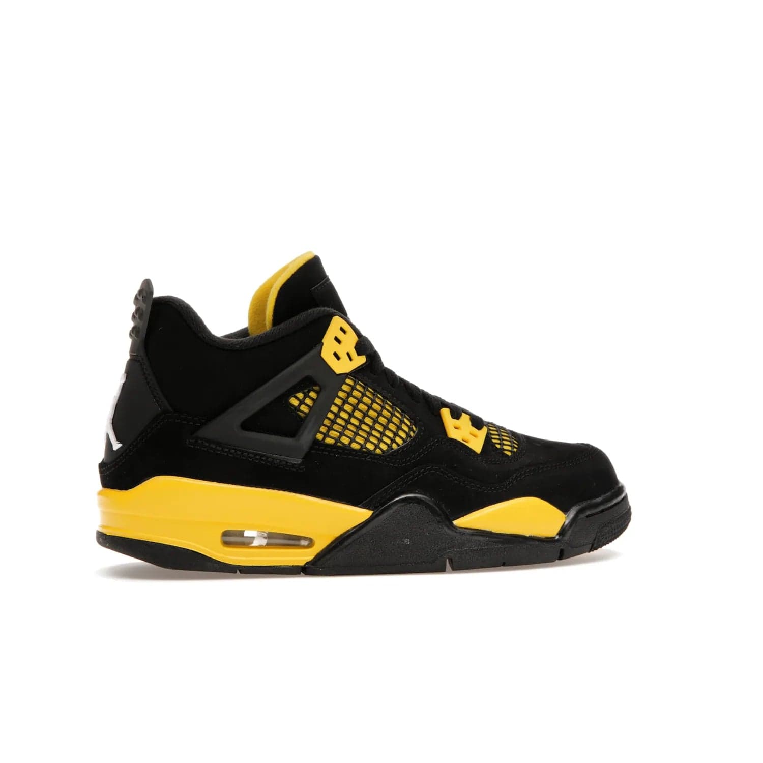 Jordan 4 Retro Thunder (2023) (GS) - Image 35 - Only at www.BallersClubKickz.com - Introducing the iconic Jordan 4 Retro Thunder from the 2023 collection! Sleek black and Tour Yellow detailing. Signature Jordan tongue tab. Mesmerizing design for sneaker collectors. Get yours now!