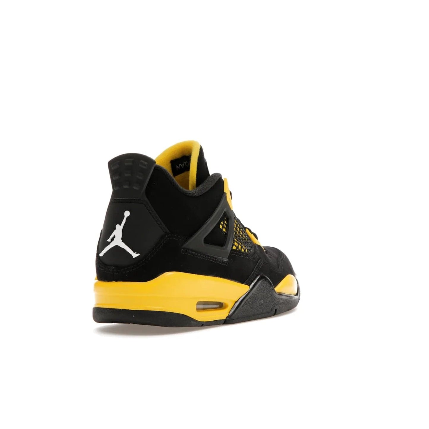 Jordan 4 Retro Thunder (2023) (GS) - Image 31 - Only at www.BallersClubKickz.com - Introducing the iconic Jordan 4 Retro Thunder from the 2023 collection! Sleek black and Tour Yellow detailing. Signature Jordan tongue tab. Mesmerizing design for sneaker collectors. Get yours now!