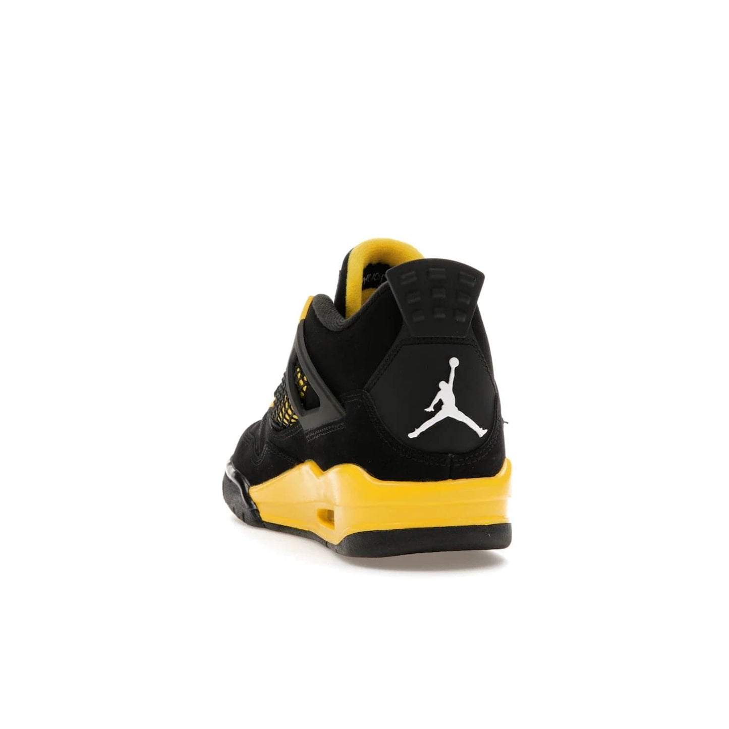 Jordan 4 Retro Thunder (2023) (GS) - Image 26 - Only at www.BallersClubKickz.com - Introducing the iconic Jordan 4 Retro Thunder from the 2023 collection! Sleek black and Tour Yellow detailing. Signature Jordan tongue tab. Mesmerizing design for sneaker collectors. Get yours now!