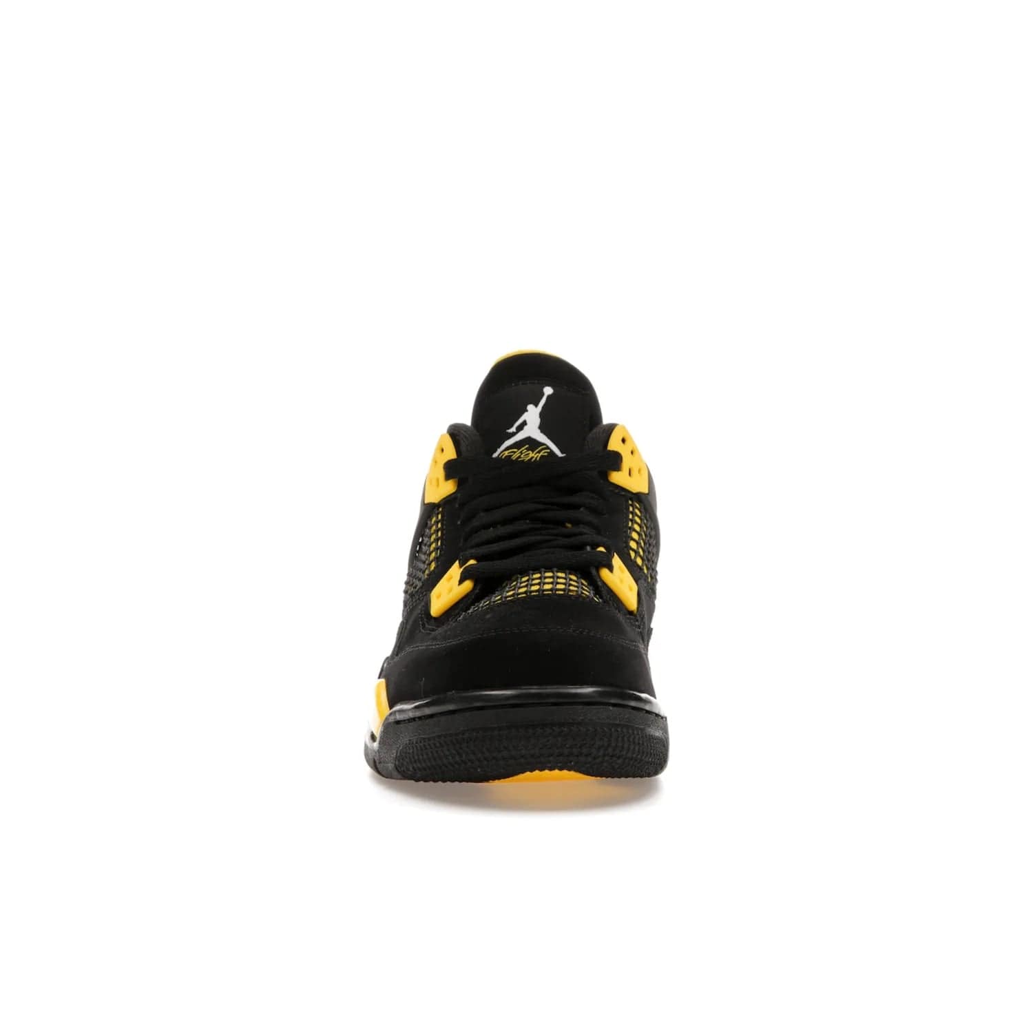 Jordan 4 Retro Thunder (2023) (GS) - Image 10 - Only at www.BallersClubKickz.com - Introducing the iconic Jordan 4 Retro Thunder from the 2023 collection! Sleek black and Tour Yellow detailing. Signature Jordan tongue tab. Mesmerizing design for sneaker collectors. Get yours now!