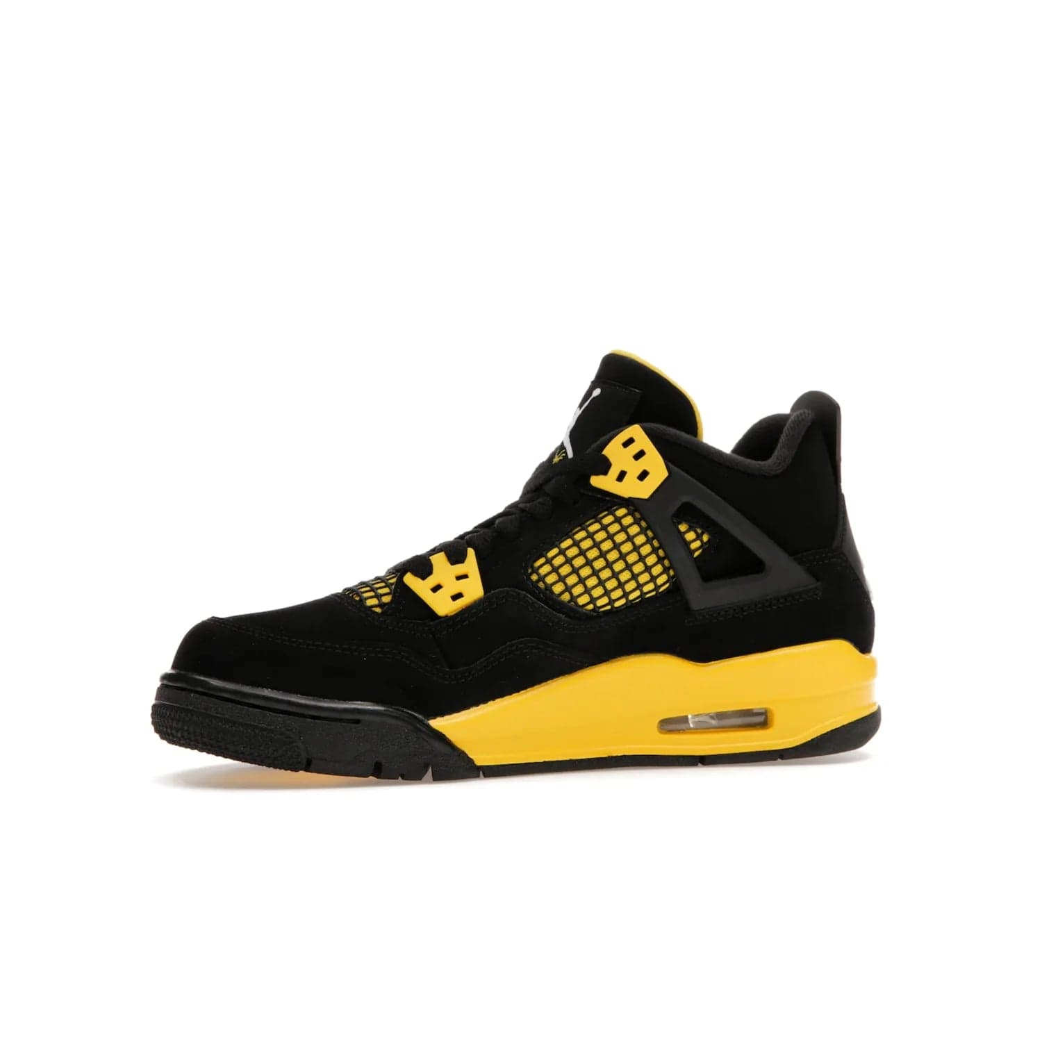 Jordan 4 Retro Thunder (2023) (GS) - Image 17 - Only at www.BallersClubKickz.com - Introducing the iconic Jordan 4 Retro Thunder from the 2023 collection! Sleek black and Tour Yellow detailing. Signature Jordan tongue tab. Mesmerizing design for sneaker collectors. Get yours now!