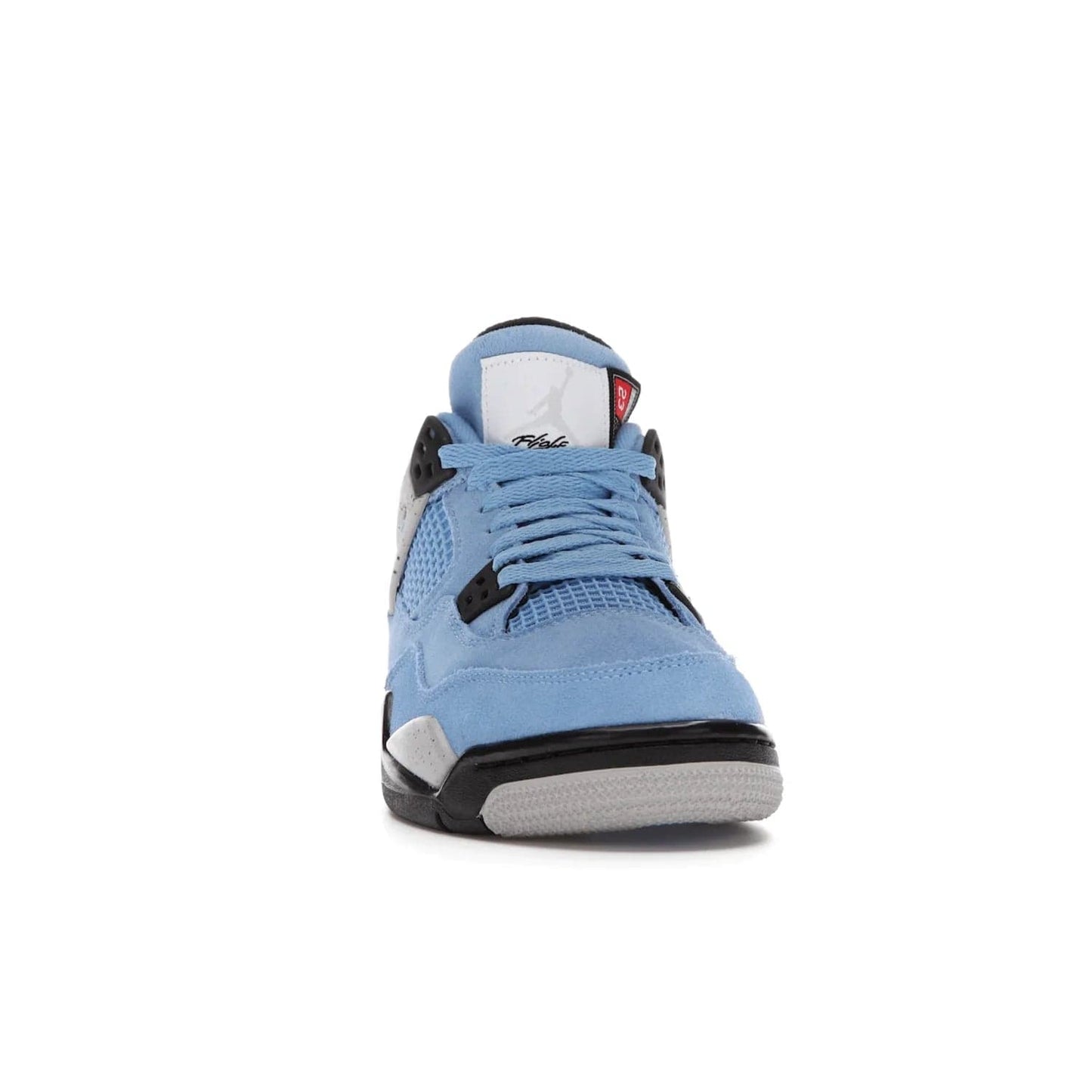 Jordan 4 Retro University Blue (GS) - Image 9 - Only at www.BallersClubKickz.com - Air Jordan 4 Retro University Blue GS: Classic silhouette and vibrant colors. Featuring a suede upper and Jumpman icon, this grade school-size shoe is perfect for collections and retails at $150.