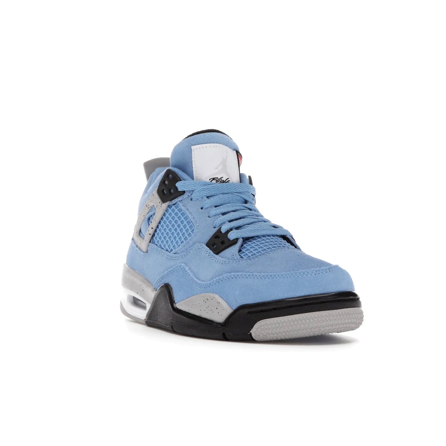 Jordan 4 Retro University Blue (GS) - Image 7 - Only at www.BallersClubKickz.com - Air Jordan 4 Retro University Blue GS: Classic silhouette and vibrant colors. Featuring a suede upper and Jumpman icon, this grade school-size shoe is perfect for collections and retails at $150.