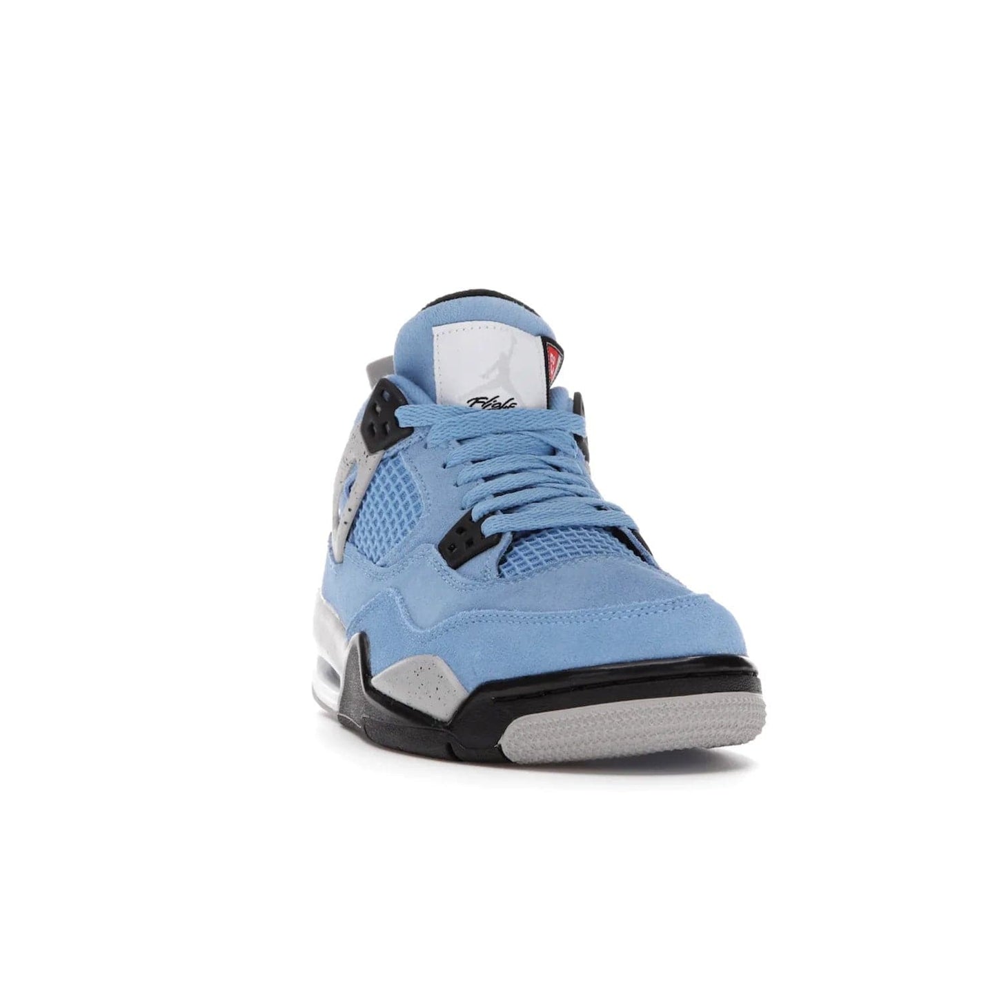 Jordan 4 Retro University Blue (GS) - Image 8 - Only at www.BallersClubKickz.com - Air Jordan 4 Retro University Blue GS: Classic silhouette and vibrant colors. Featuring a suede upper and Jumpman icon, this grade school-size shoe is perfect for collections and retails at $150.