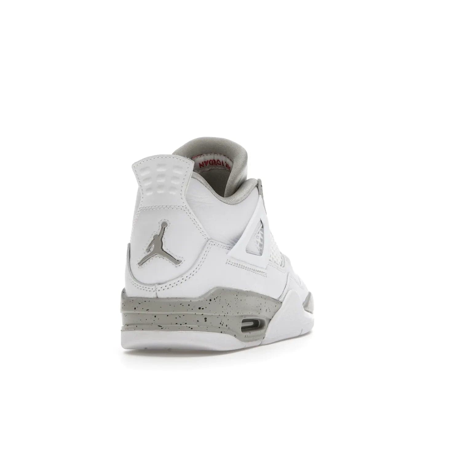 Jordan 4 Retro White Oreo (2021) (GS) - Image 30 - Only at www.BallersClubKickz.com - White Oreo Air Jordan 4 Retro 2021 GS - Iconic sneaker silhouette with white canvas upper, Tech Grey detailing, and Fire Red accents. Available July 2021.
