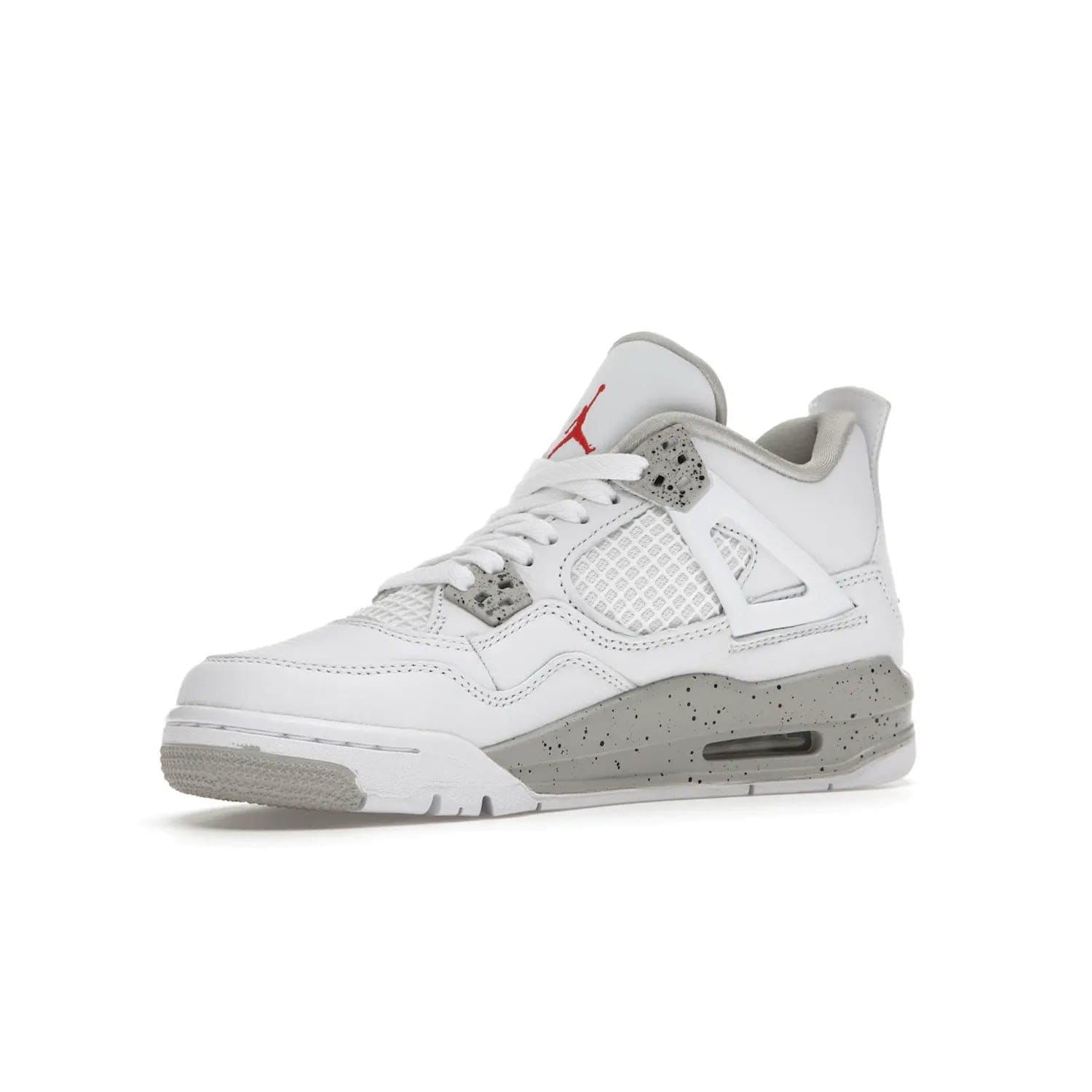 Jordan 4 Retro White Oreo (2021) (GS) - Image 16 - Only at www.BallersClubKickz.com - White Oreo Air Jordan 4 Retro 2021 GS - Iconic sneaker silhouette with white canvas upper, Tech Grey detailing, and Fire Red accents. Available July 2021.