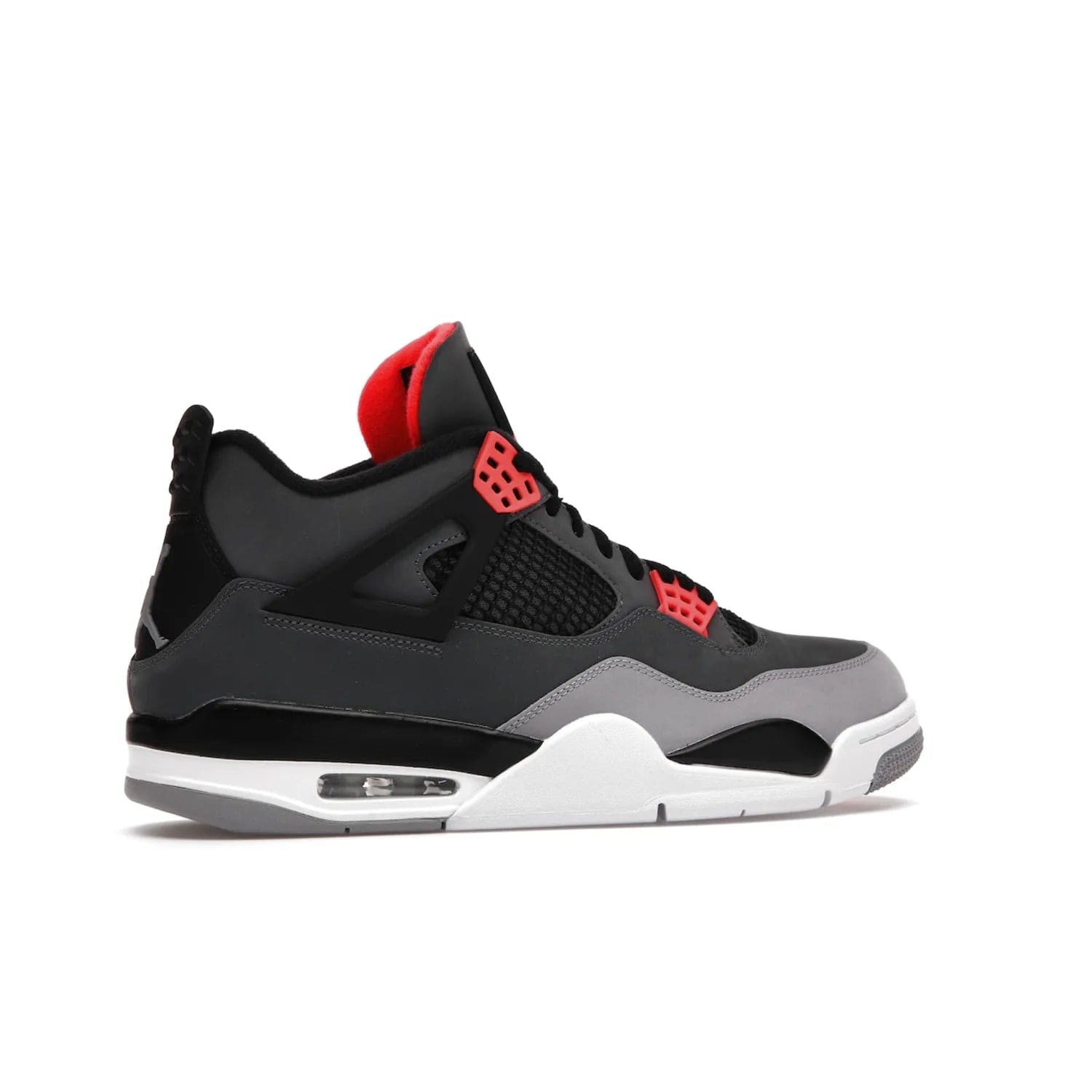 Jordan 4 Retro Infrared - Image 35 - Only at www.BallersClubKickz.com - Introducing the classic & timeless Air Jordan 4 Infrared. Durabuck upper, TPU mesh inserts, tech straps & heel tabs in dark grey and infrared accents. White sole with visible Air units. Out June 15, 2022. Get your pair now!