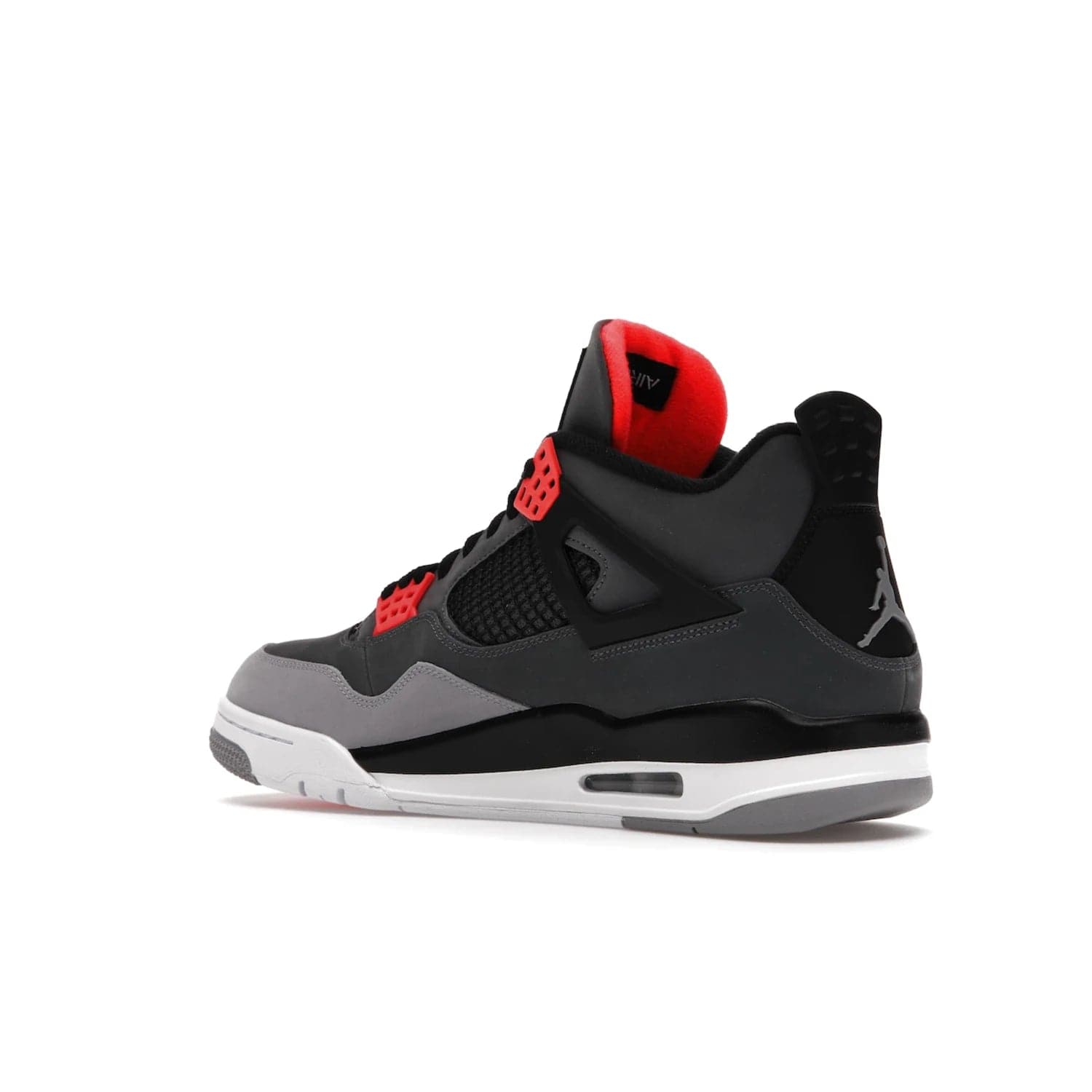 Jordan 4 Retro Infrared - Image 23 - Only at www.BallersClubKickz.com - Introducing the classic & timeless Air Jordan 4 Infrared. Durabuck upper, TPU mesh inserts, tech straps & heel tabs in dark grey and infrared accents. White sole with visible Air units. Out June 15, 2022. Get your pair now!