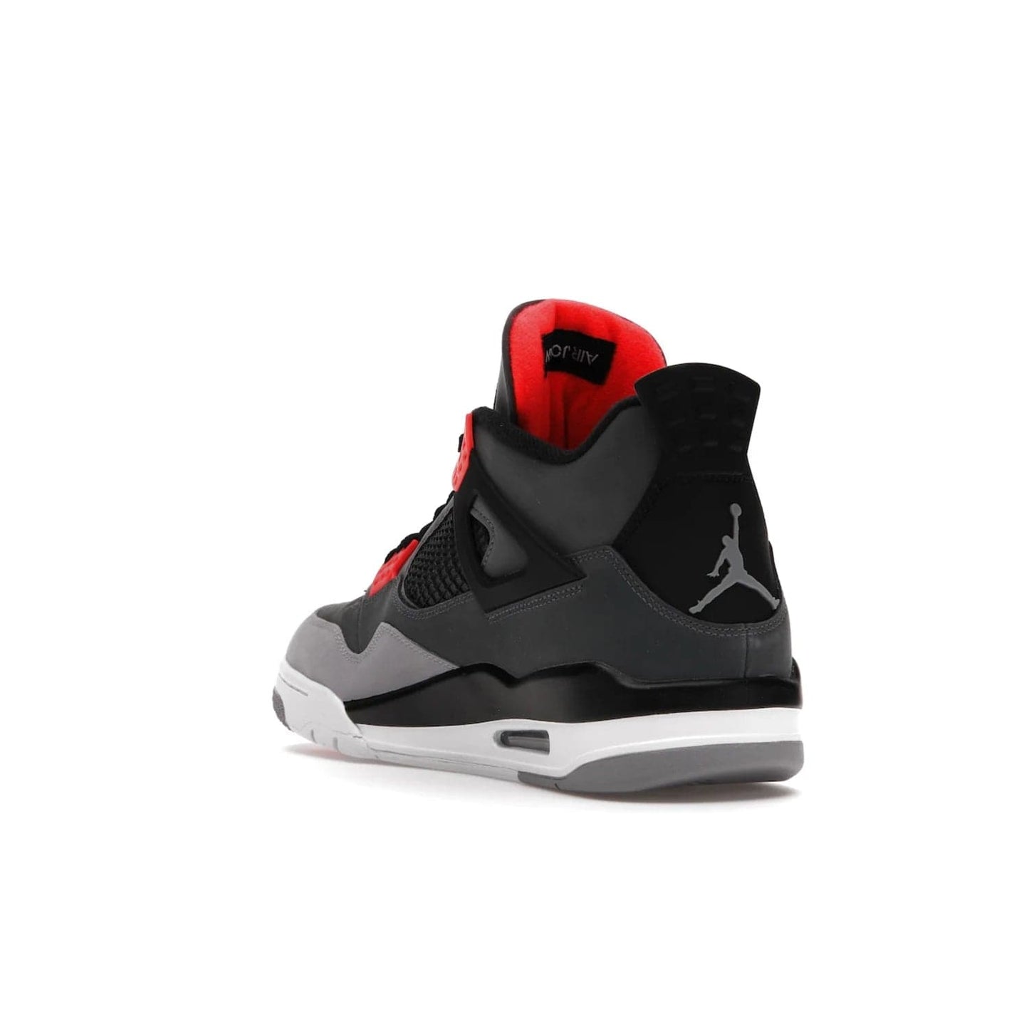 Jordan 4 Retro Infrared - Image 25 - Only at www.BallersClubKickz.com - Introducing the classic & timeless Air Jordan 4 Infrared. Durabuck upper, TPU mesh inserts, tech straps & heel tabs in dark grey and infrared accents. White sole with visible Air units. Out June 15, 2022. Get your pair now!