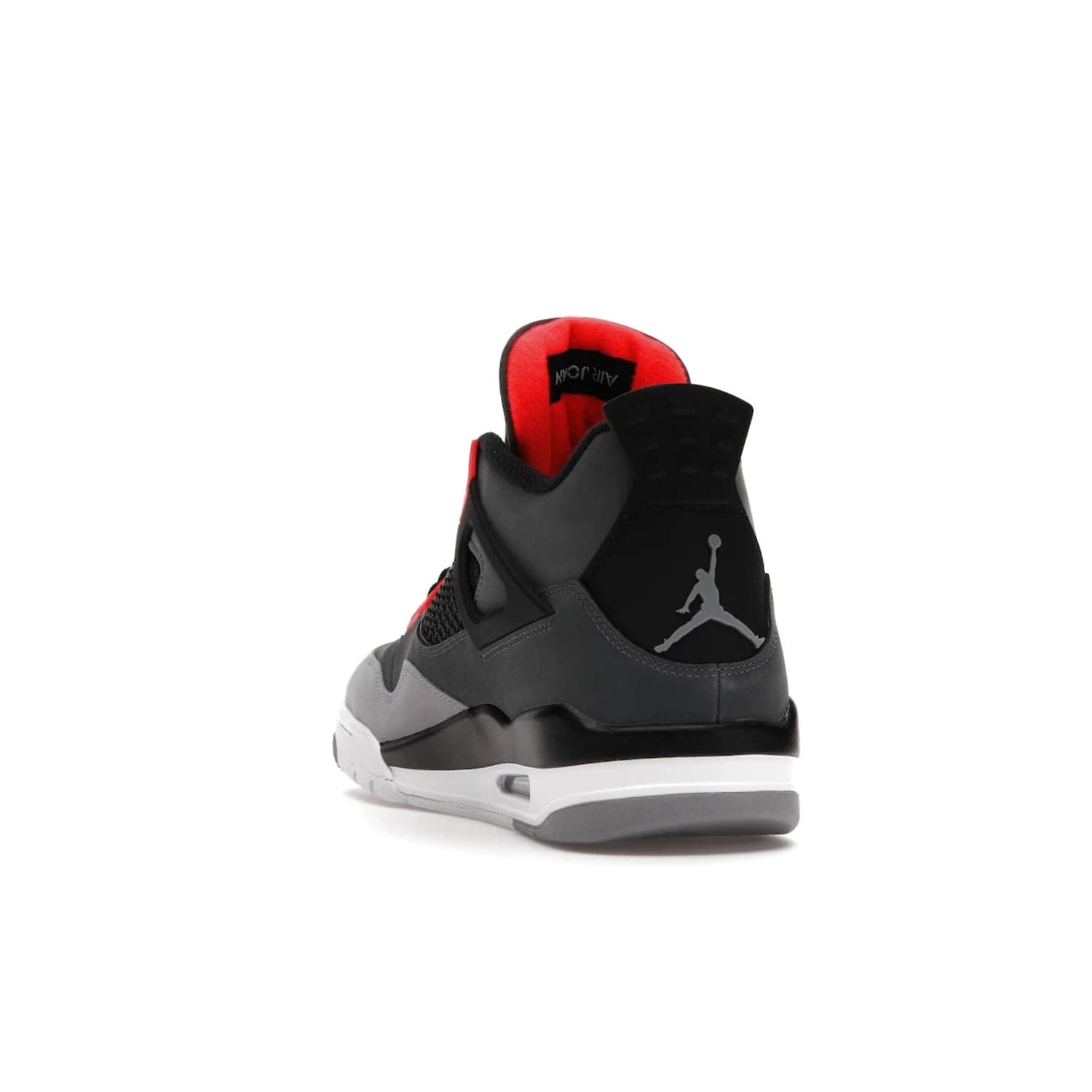 Jordan 4 Retro Infrared - Image 26 - Only at www.BallersClubKickz.com - Introducing the classic & timeless Air Jordan 4 Infrared. Durabuck upper, TPU mesh inserts, tech straps & heel tabs in dark grey and infrared accents. White sole with visible Air units. Out June 15, 2022. Get your pair now!