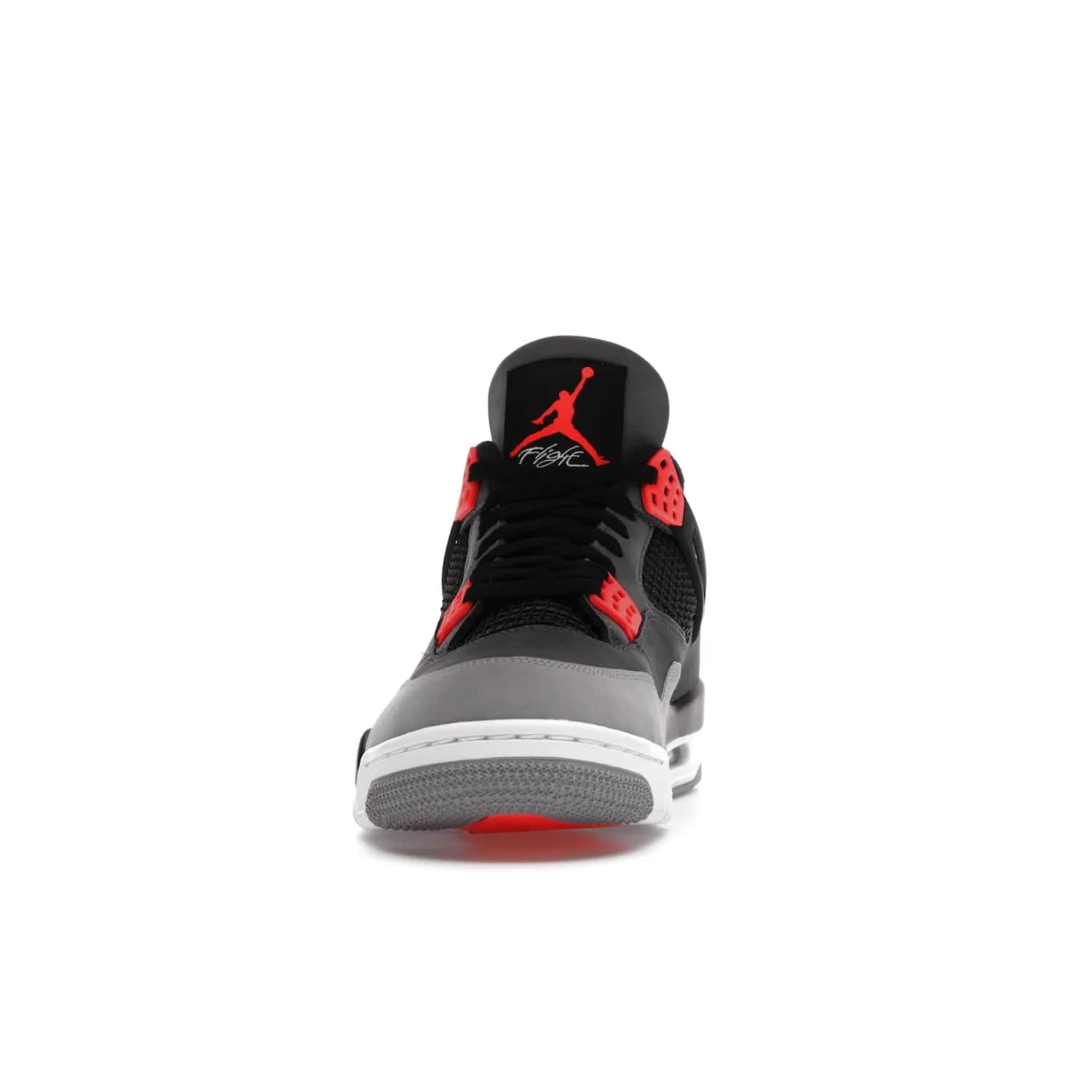 Jordan 4 Retro Infrared - Image 11 - Only at www.BallersClubKickz.com - Introducing the classic & timeless Air Jordan 4 Infrared. Durabuck upper, TPU mesh inserts, tech straps & heel tabs in dark grey and infrared accents. White sole with visible Air units. Out June 15, 2022. Get your pair now!