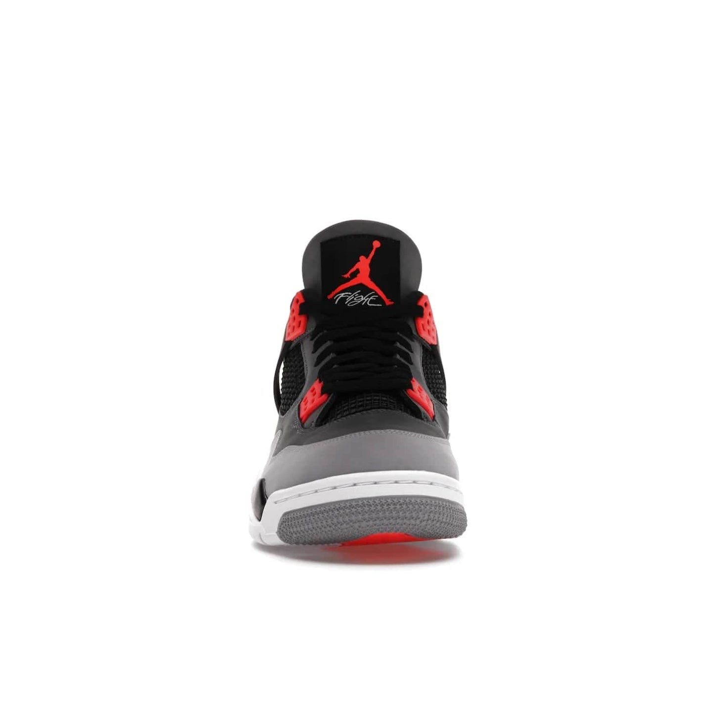 Jordan 4 Retro Infrared - Image 10 - Only at www.BallersClubKickz.com - Introducing the classic & timeless Air Jordan 4 Infrared. Durabuck upper, TPU mesh inserts, tech straps & heel tabs in dark grey and infrared accents. White sole with visible Air units. Out June 15, 2022. Get your pair now!