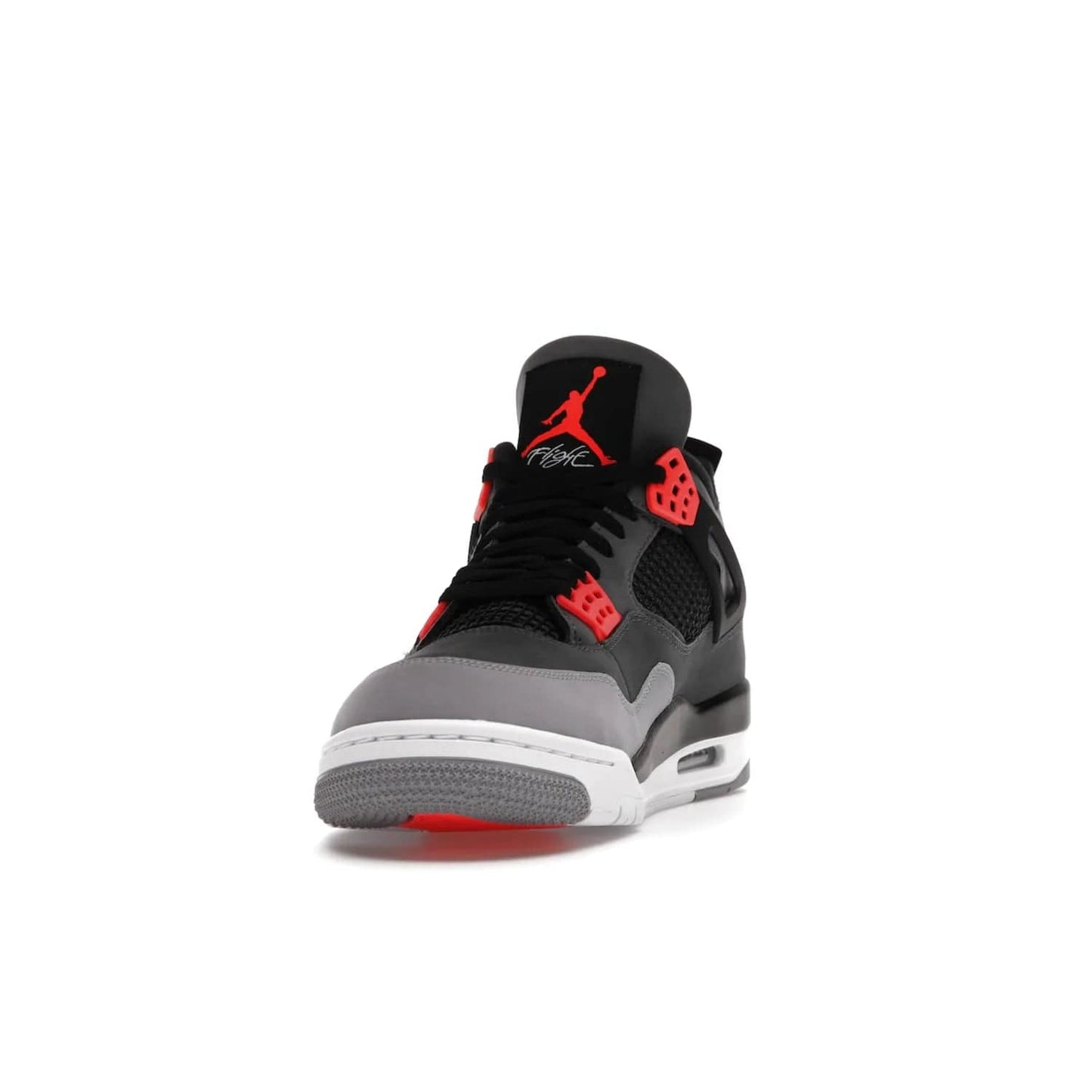 Jordan 4 Retro Infrared - Image 12 - Only at www.BallersClubKickz.com - Introducing the classic & timeless Air Jordan 4 Infrared. Durabuck upper, TPU mesh inserts, tech straps & heel tabs in dark grey and infrared accents. White sole with visible Air units. Out June 15, 2022. Get your pair now!