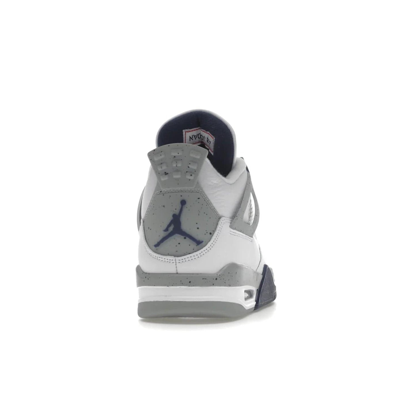 Jordan 4 Retro Midnight Navy - Image 29 - Only at www.BallersClubKickz.com - Shop the Air Jordan Retro 4 White Midnight Navy. Stand out with a classic white leather upper, black support wings, midnight navy eyelets, and Crimson Jumpman tongue tag. Unbeatable comfort with two-tone polyurethane midsole with encapsulated Air technology. Get yours before October 29th, 2022.