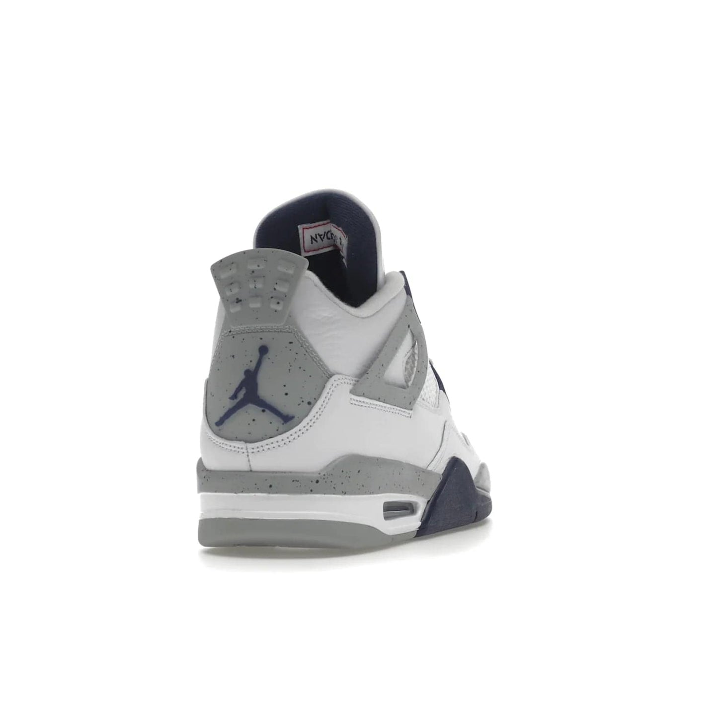 Jordan 4 Retro Midnight Navy - Image 30 - Only at www.BallersClubKickz.com - Shop the Air Jordan Retro 4 White Midnight Navy. Stand out with a classic white leather upper, black support wings, midnight navy eyelets, and Crimson Jumpman tongue tag. Unbeatable comfort with two-tone polyurethane midsole with encapsulated Air technology. Get yours before October 29th, 2022.