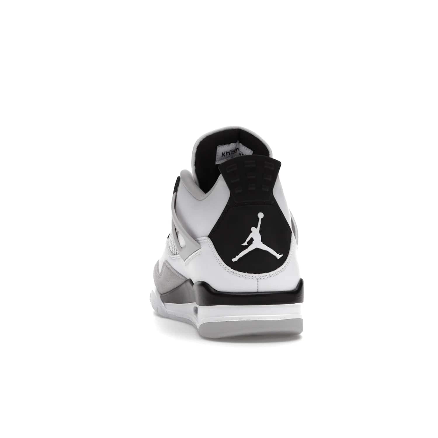 Jordan 4 Retro Military Black - Image 27 - Only at www.BallersClubKickz.com - Updated Air Jordan 4 style with a white/black/light grey sole and visible Air unit. Released in May 2022, offering timeless classic style and comfort.