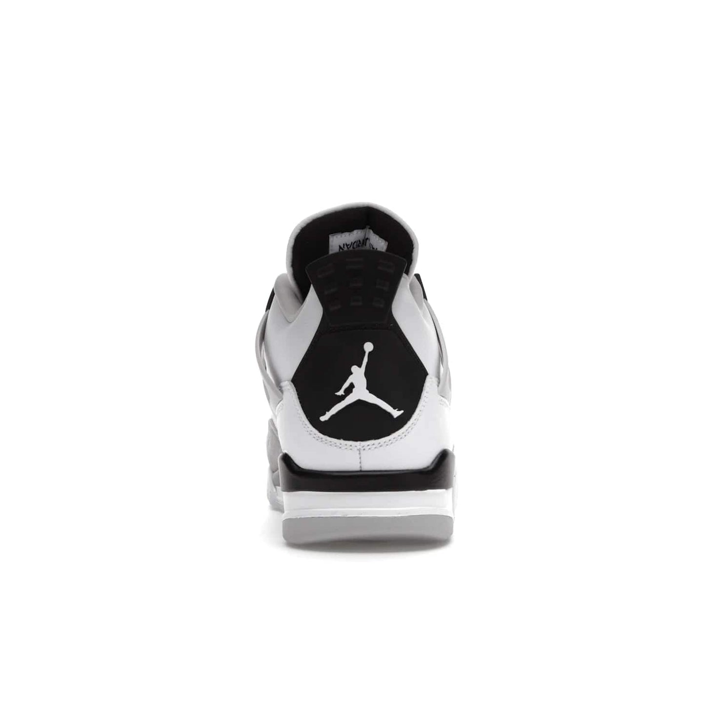 Jordan 4 Retro Military Black - Image 28 - Only at www.BallersClubKickz.com - Updated Air Jordan 4 style with a white/black/light grey sole and visible Air unit. Released in May 2022, offering timeless classic style and comfort.