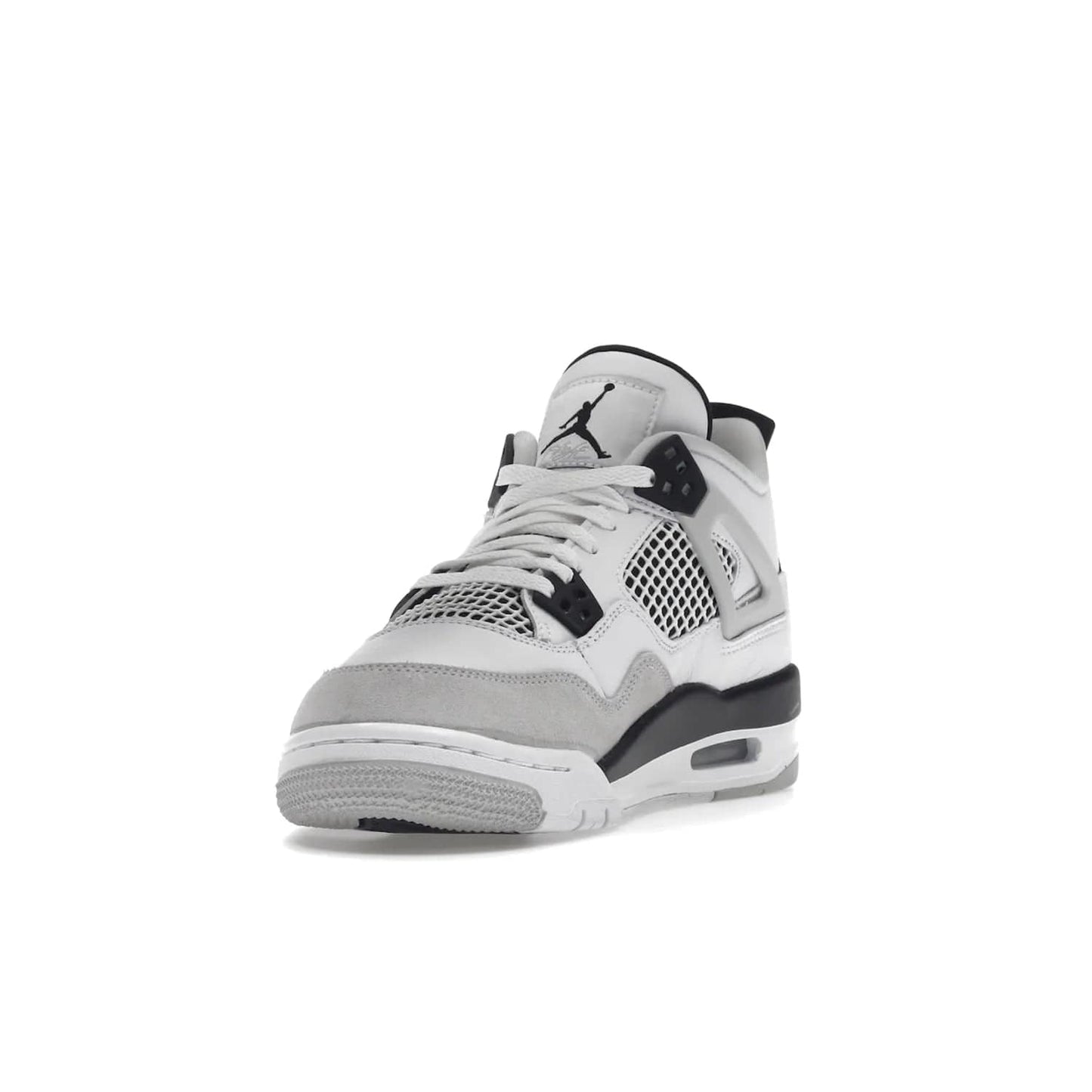 Jordan 4 Retro Military Black (GS) - Image 13 - Only at www.BallersClubKickz.com - A must-have for grade schoolers, the Air Jordan 4 Retro Military Black (GS) offers classic style with plenty of breathable support. Featuring a white sole and base with suede and leather overlays in subtle black and grey tones, the shoes are perfect for active pursuits and everyday comfort. Get an instant classic today!