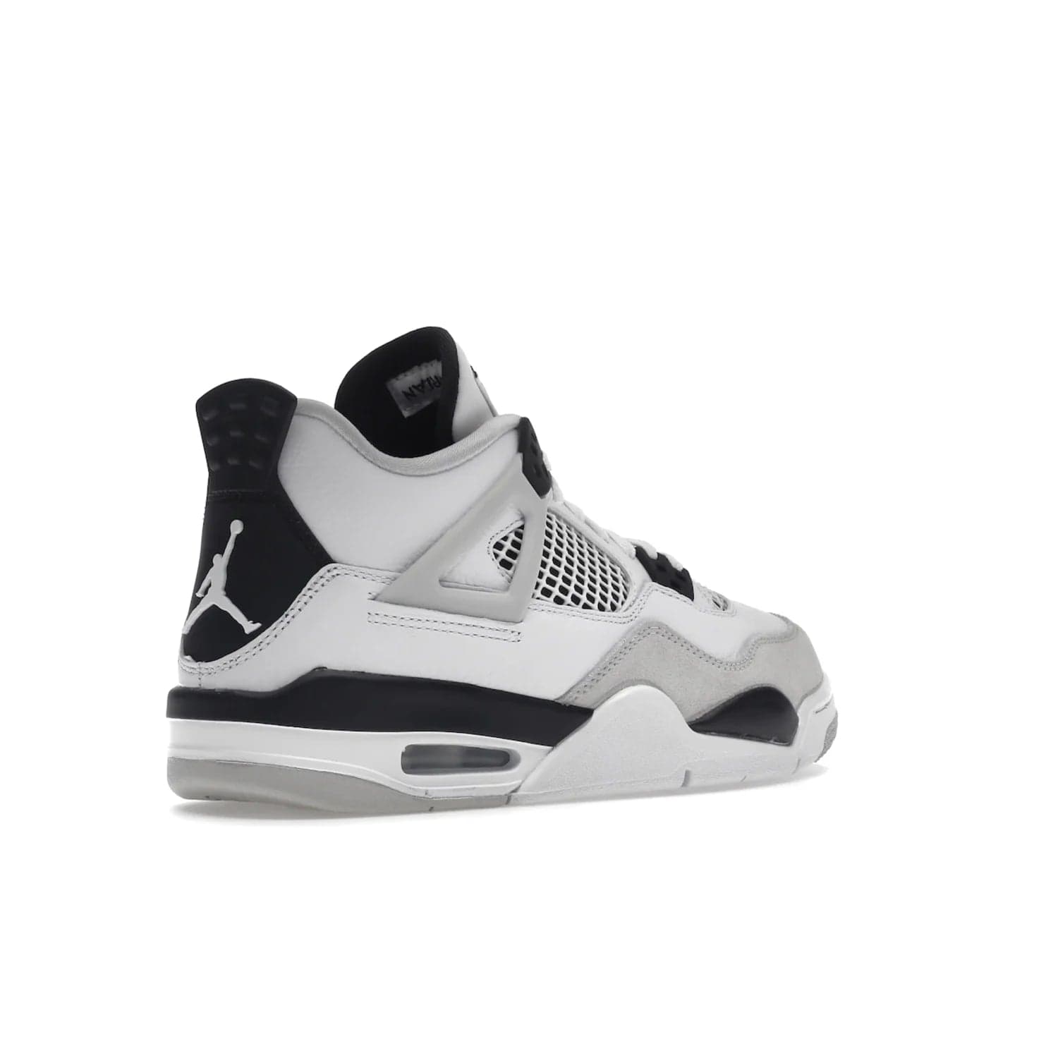 Jordan 4 Retro Military Black (GS) - Image 33 - Only at www.BallersClubKickz.com - A must-have for grade schoolers, the Air Jordan 4 Retro Military Black (GS) offers classic style with plenty of breathable support. Featuring a white sole and base with suede and leather overlays in subtle black and grey tones, the shoes are perfect for active pursuits and everyday comfort. Get an instant classic today!