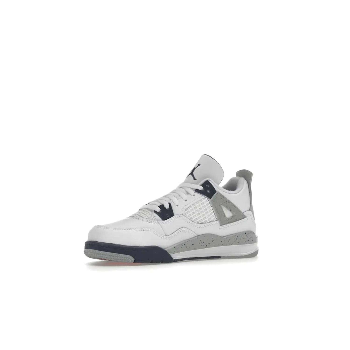 Jordan 4 Retro Midnight Navy (PS) - Image 16 - Only at www.BallersClubKickz.com - Get freshened up for the start of the year with the Air Jordan 4 Retro Midnight Navy PS. Boasting iconic 1989 styling with updated features, including white tumbled leather overlays, a foam midsole, and a rubber outsole. Look your best and order by October 29th, 2022.