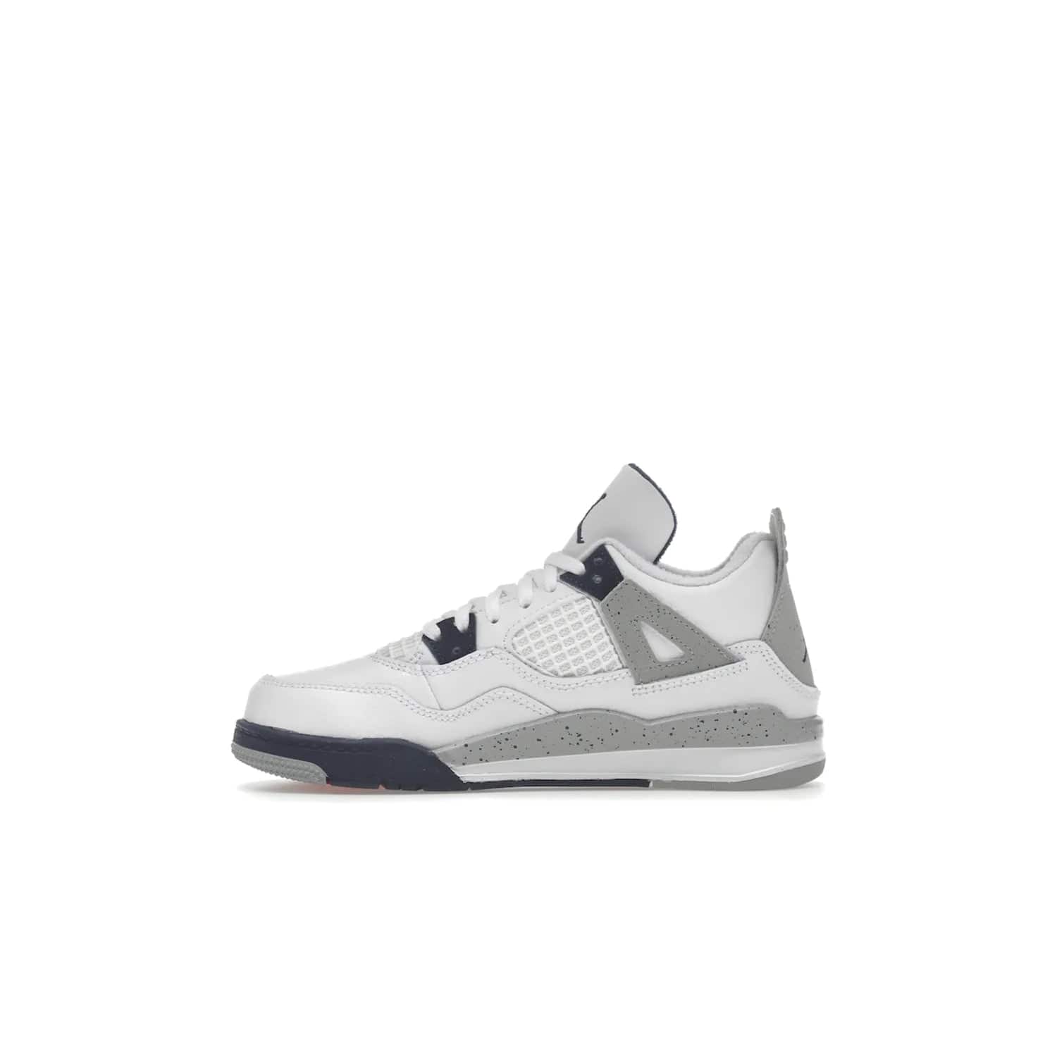 Jordan 4 Retro Midnight Navy (PS) - Image 19 - Only at www.BallersClubKickz.com - Get freshened up for the start of the year with the Air Jordan 4 Retro Midnight Navy PS. Boasting iconic 1989 styling with updated features, including white tumbled leather overlays, a foam midsole, and a rubber outsole. Look your best and order by October 29th, 2022.