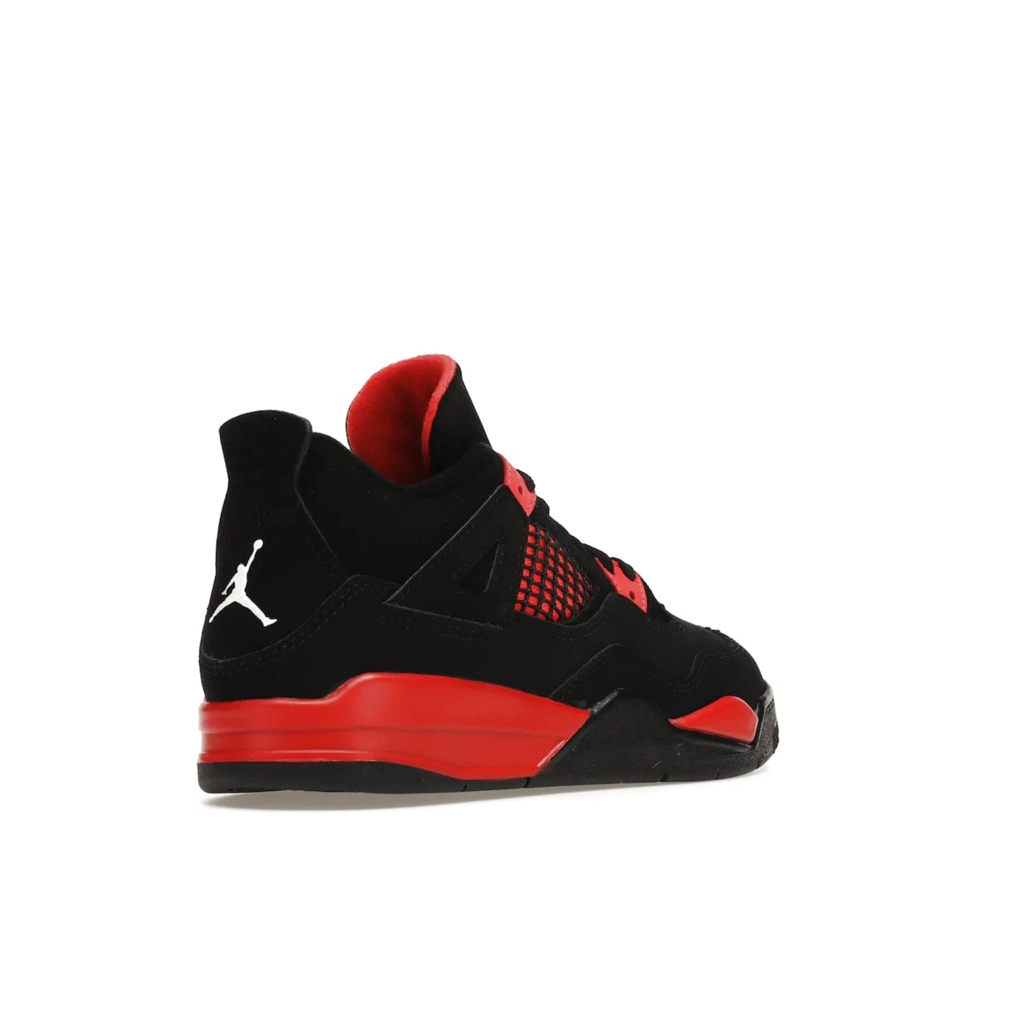 Jordan 4 Retro Red Thunder (PS) - Image 32 - Only at www.BallersClubKickz.com - The Air Jordan 4 Retro Red Thunder (PS) in a fresh new colorway for January 2022. Featuring a black nubuck upper and crimson accents. Get it now for $80.