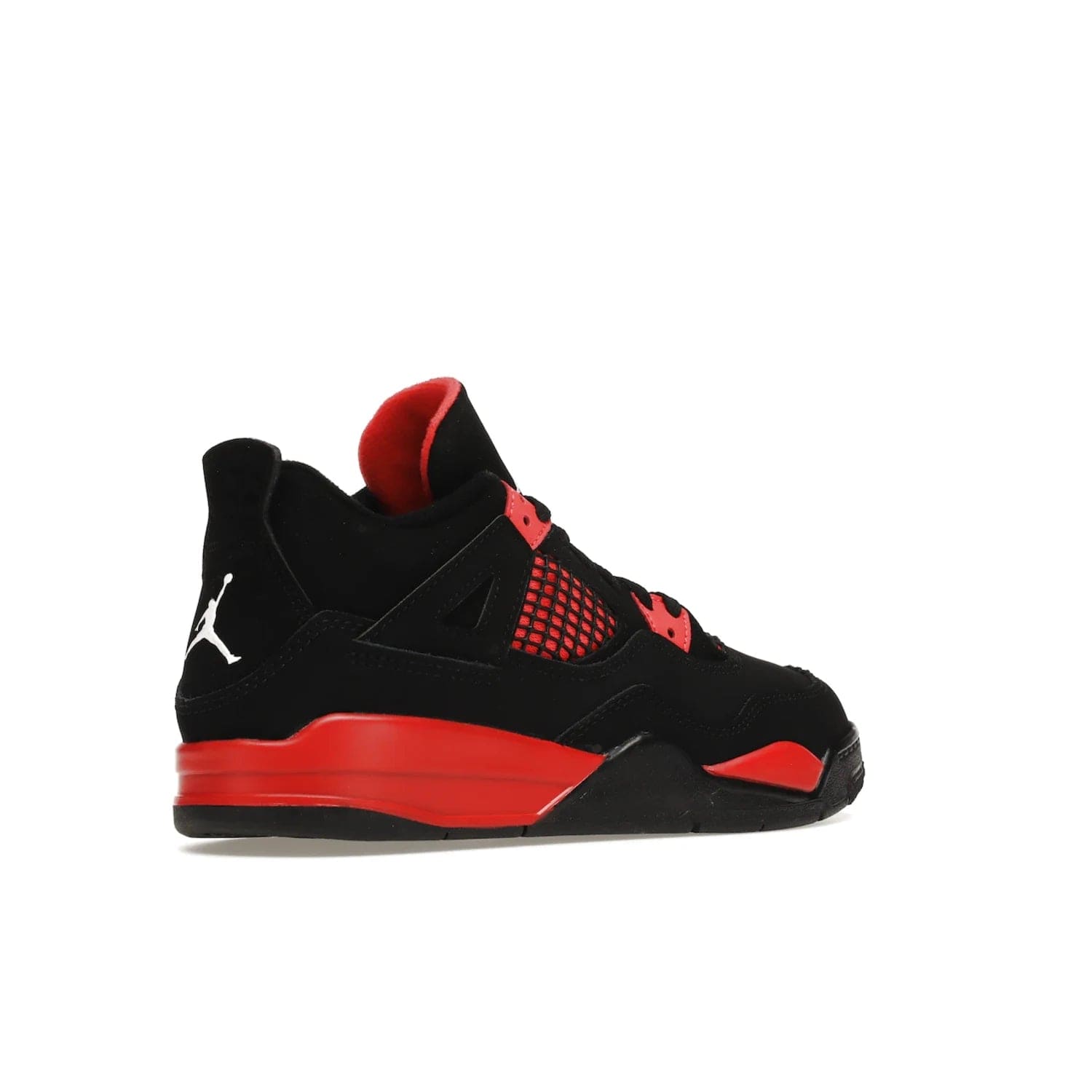 Jordan 4 Retro Red Thunder (PS) - Image 33 - Only at www.BallersClubKickz.com - The Air Jordan 4 Retro Red Thunder (PS) in a fresh new colorway for January 2022. Featuring a black nubuck upper and crimson accents. Get it now for $80.