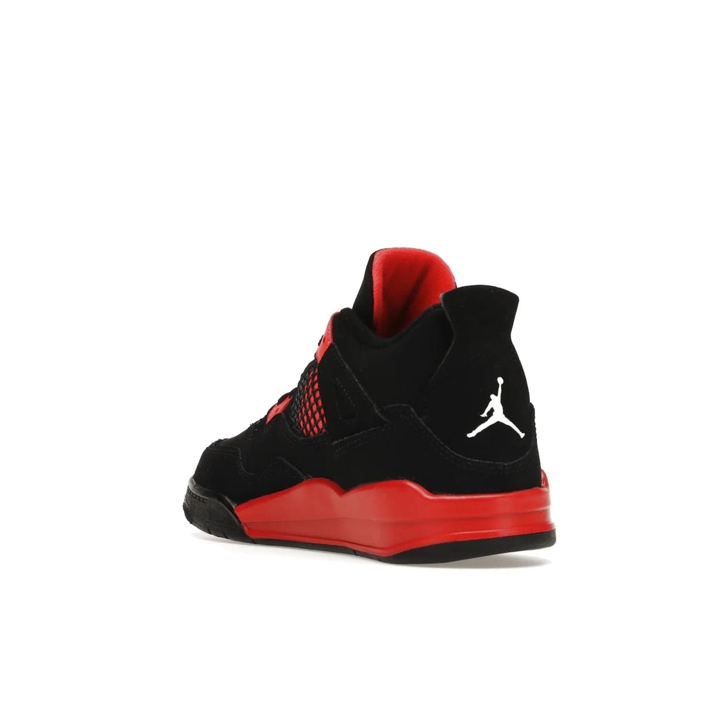 Jordan 4 Retro Red Thunder (PS) - Image 25 - Only at www.BallersClubKickz.com - The Air Jordan 4 Retro Red Thunder (PS) in a fresh new colorway for January 2022. Featuring a black nubuck upper and crimson accents. Get it now for $80.