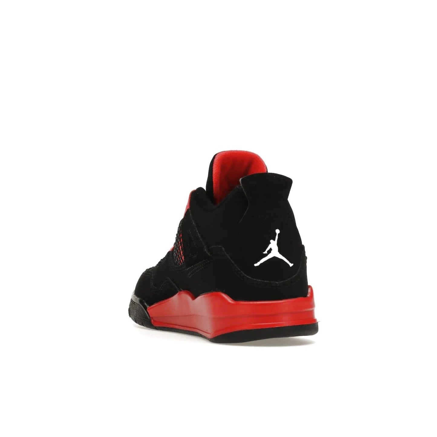 Jordan 4 Retro Red Thunder (PS) - Image 26 - Only at www.BallersClubKickz.com - The Air Jordan 4 Retro Red Thunder (PS) in a fresh new colorway for January 2022. Featuring a black nubuck upper and crimson accents. Get it now for $80.