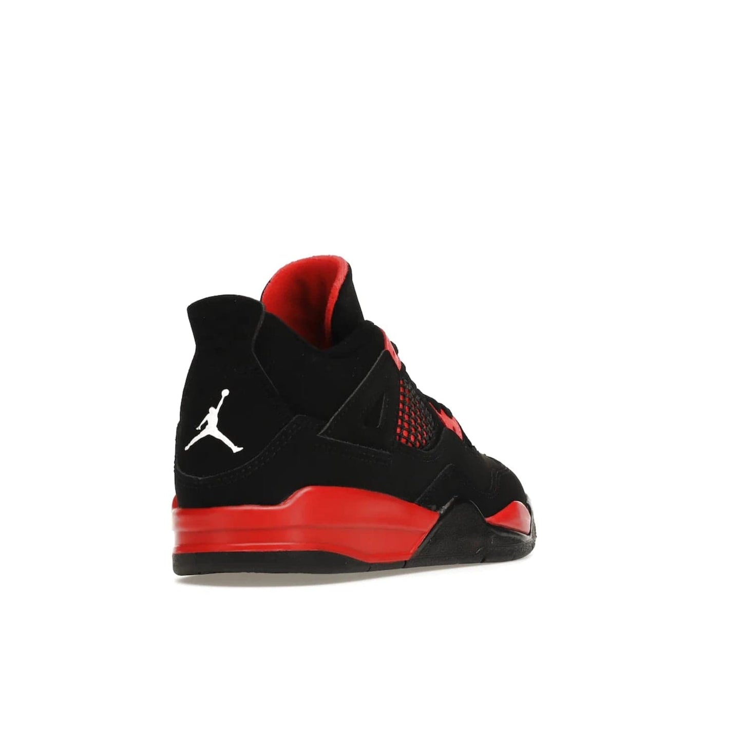Jordan 4 Retro Red Thunder (PS) - Image 31 - Only at www.BallersClubKickz.com - The Air Jordan 4 Retro Red Thunder (PS) in a fresh new colorway for January 2022. Featuring a black nubuck upper and crimson accents. Get it now for $80.