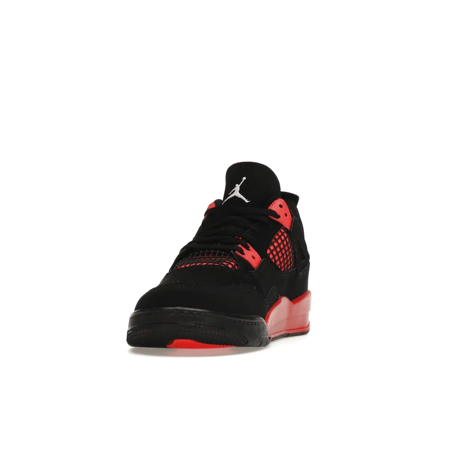 Jordan 4 Retro Red Thunder (PS) - Image 12 - Only at www.BallersClubKickz.com - The Air Jordan 4 Retro Red Thunder (PS) in a fresh new colorway for January 2022. Featuring a black nubuck upper and crimson accents. Get it now for $80.