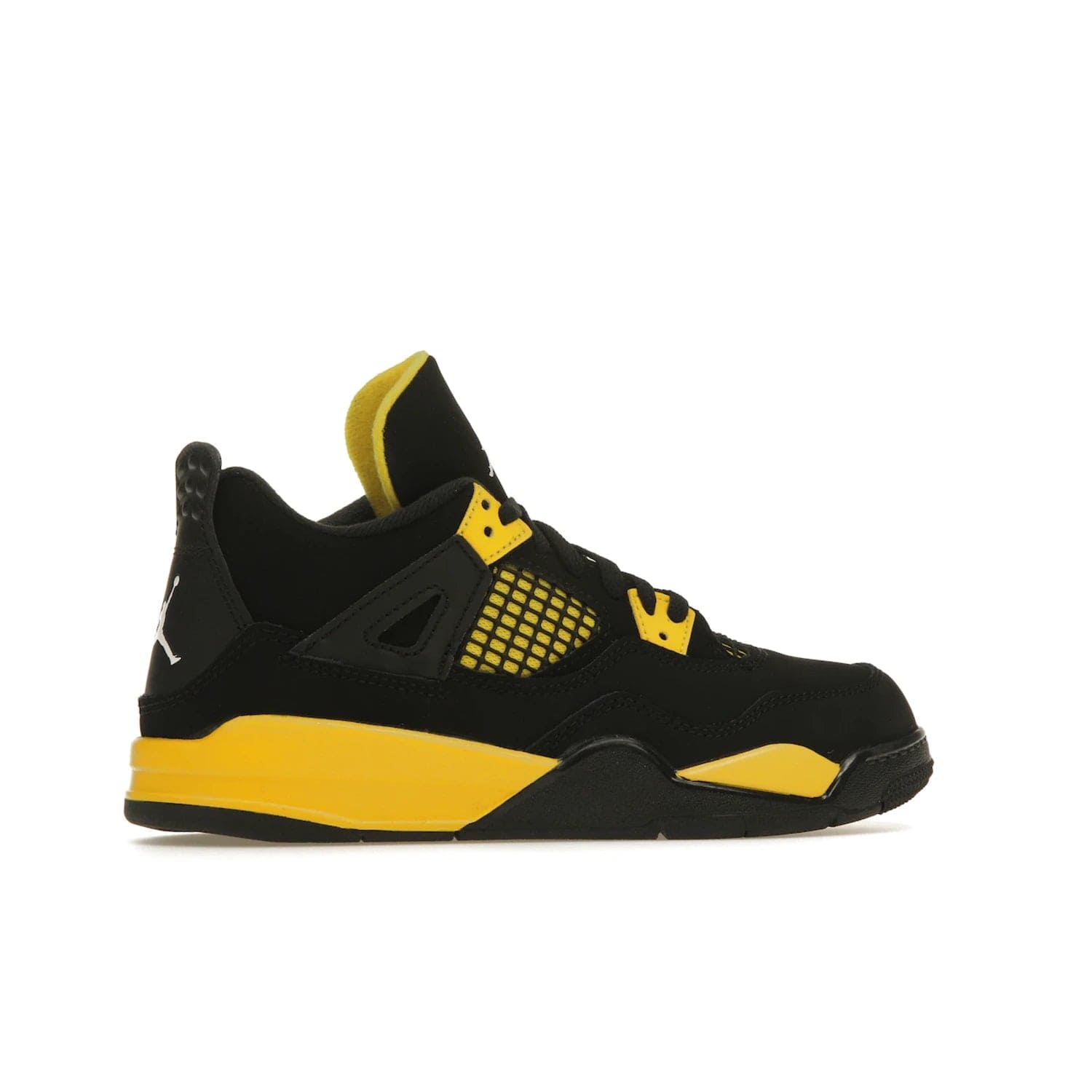 Jordan 4 Retro Thunder (2023) (PS) - Image 35 - Only at www.BallersClubKickz.com - Classic Jordan 4 Retro Thunder sneaker in Black and Tour Yellow colorway. Limited edition release expected to hit the shelves in 2023 on May 13th. Grab your pair!