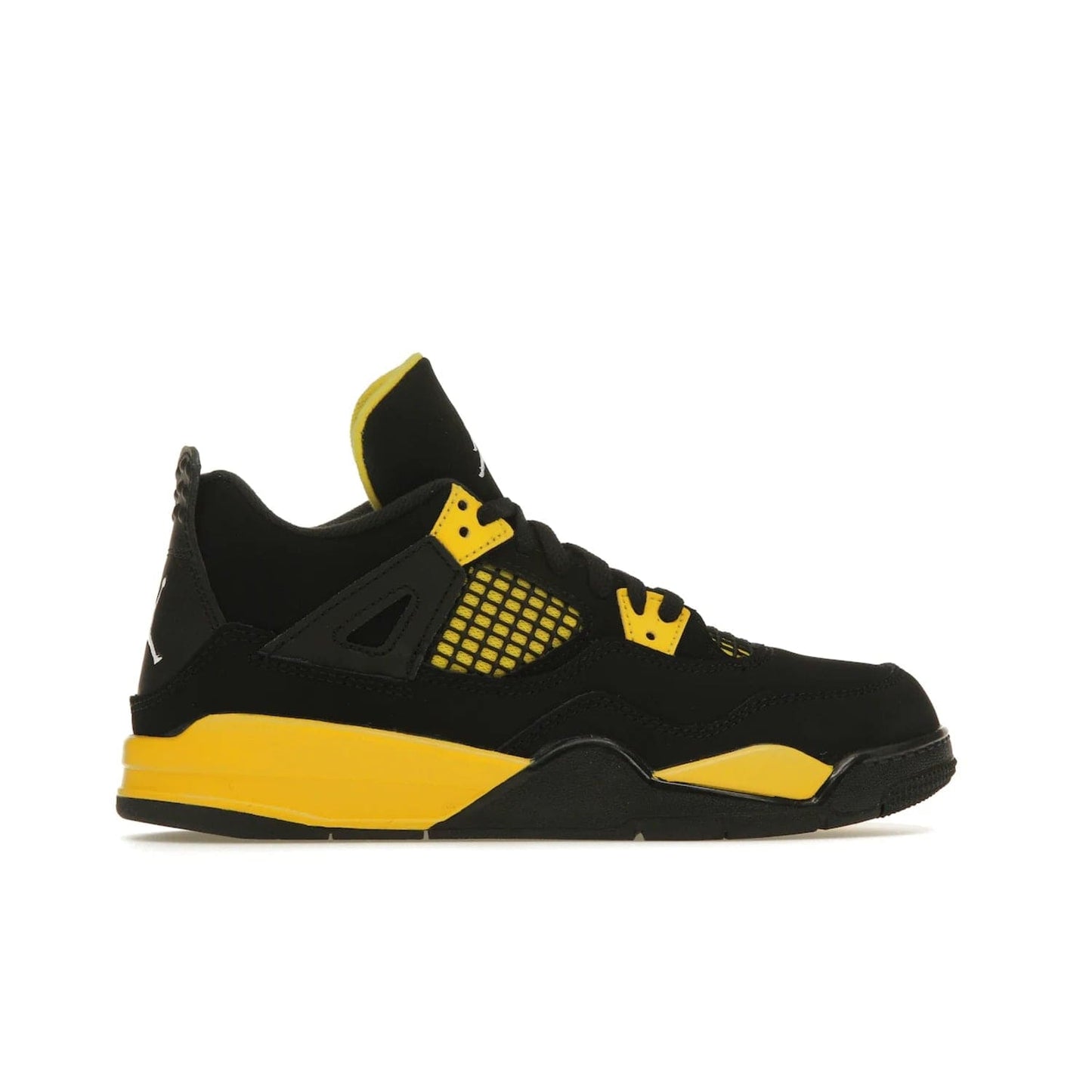 Jordan 4 Retro Thunder (2023) (PS) - Image 36 - Only at www.BallersClubKickz.com - Classic Jordan 4 Retro Thunder sneaker in Black and Tour Yellow colorway. Limited edition release expected to hit the shelves in 2023 on May 13th. Grab your pair!