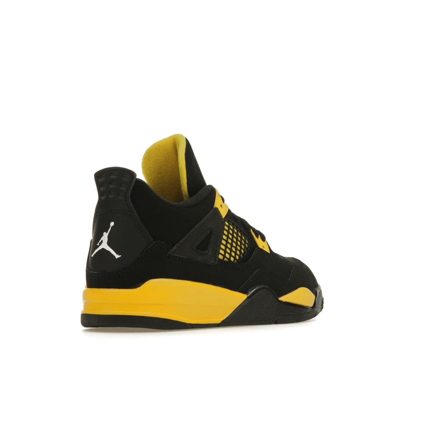 Jordan 4 Retro Thunder (2023) (PS) - Image 32 - Only at www.BallersClubKickz.com - Classic Jordan 4 Retro Thunder sneaker in Black and Tour Yellow colorway. Limited edition release expected to hit the shelves in 2023 on May 13th. Grab your pair!