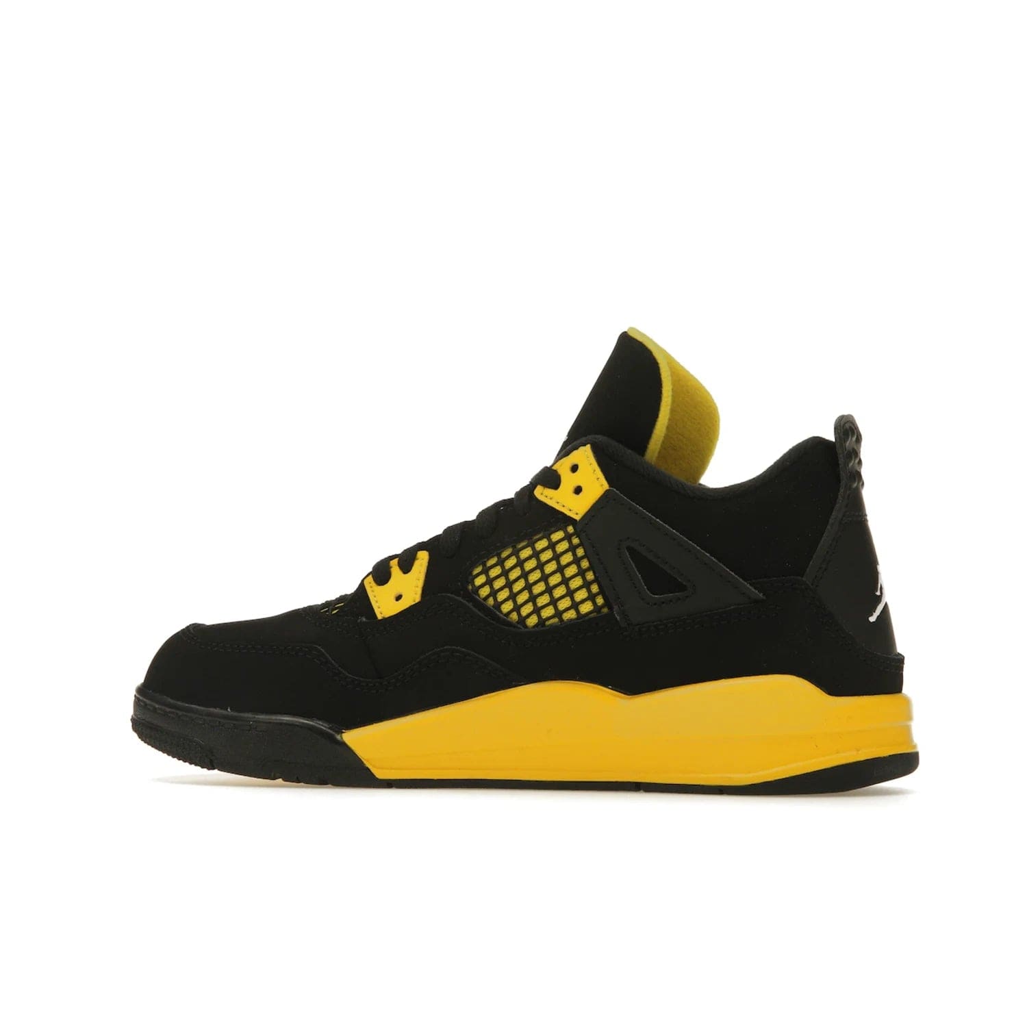 Jordan 4 Retro Thunder (2023) (PS) - Image 21 - Only at www.BallersClubKickz.com - Classic Jordan 4 Retro Thunder sneaker in Black and Tour Yellow colorway. Limited edition release expected to hit the shelves in 2023 on May 13th. Grab your pair!