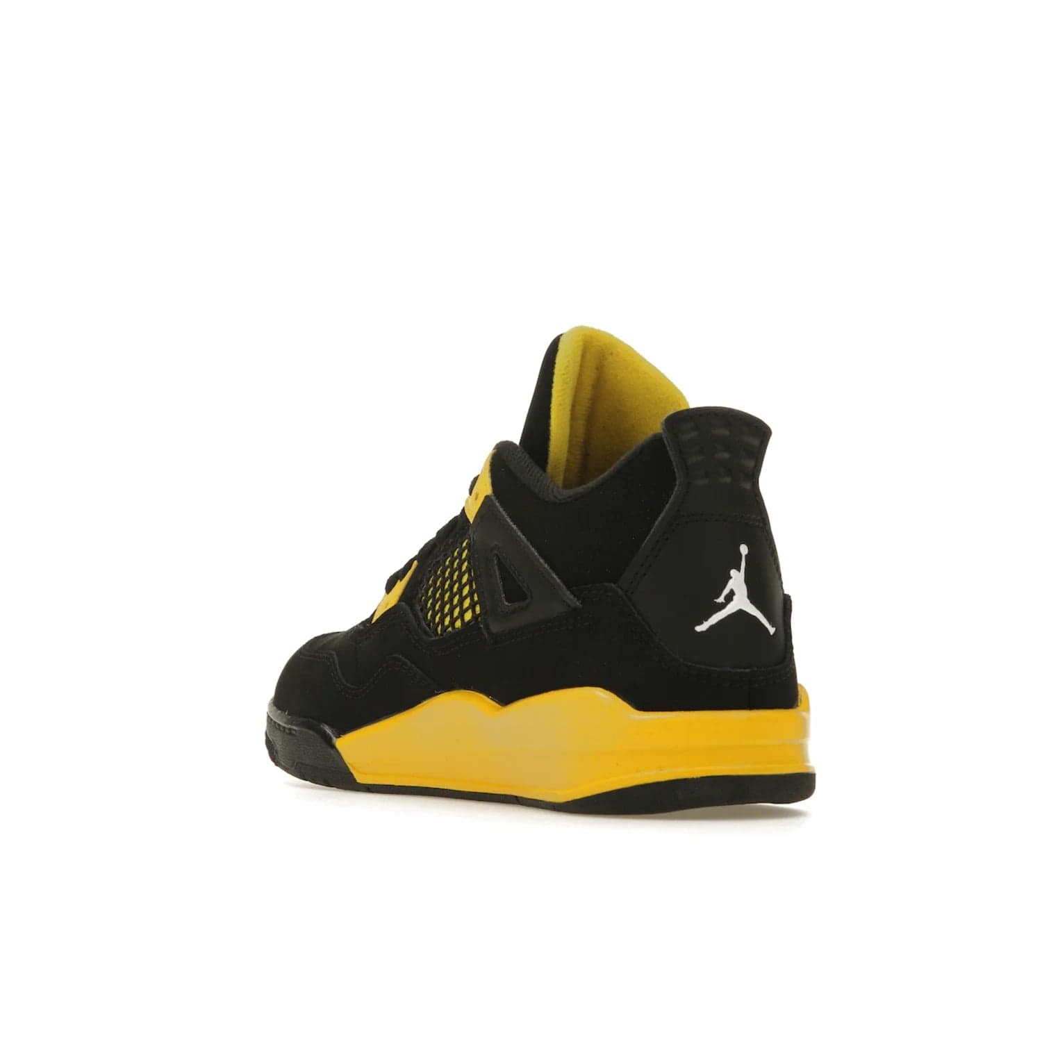 Jordan 4 Retro Thunder (2023) (PS) - Image 25 - Only at www.BallersClubKickz.com - Classic Jordan 4 Retro Thunder sneaker in Black and Tour Yellow colorway. Limited edition release expected to hit the shelves in 2023 on May 13th. Grab your pair!