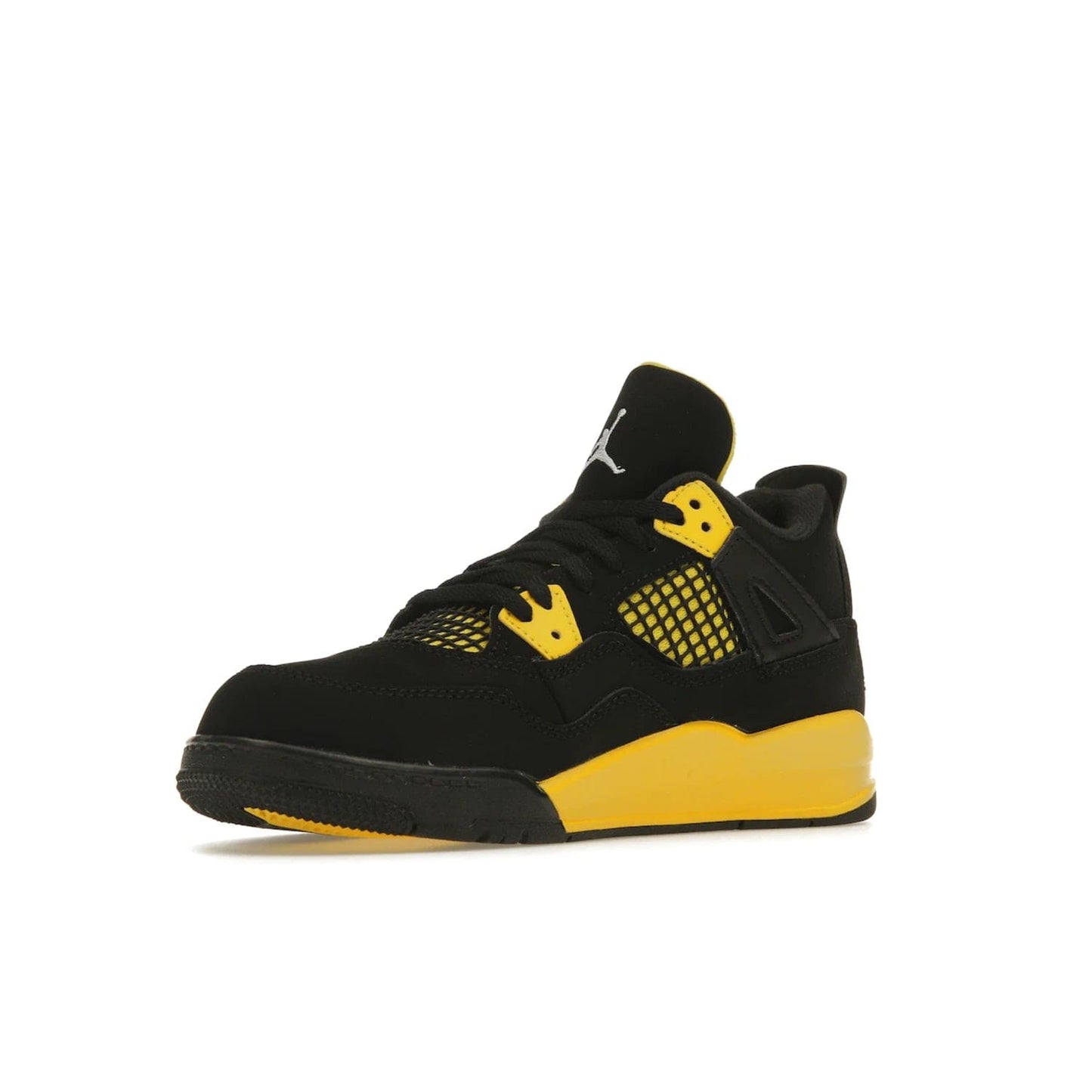 Jordan 4 Retro Thunder (2023) (PS) - Image 15 - Only at www.BallersClubKickz.com - Classic Jordan 4 Retro Thunder sneaker in Black and Tour Yellow colorway. Limited edition release expected to hit the shelves in 2023 on May 13th. Grab your pair!